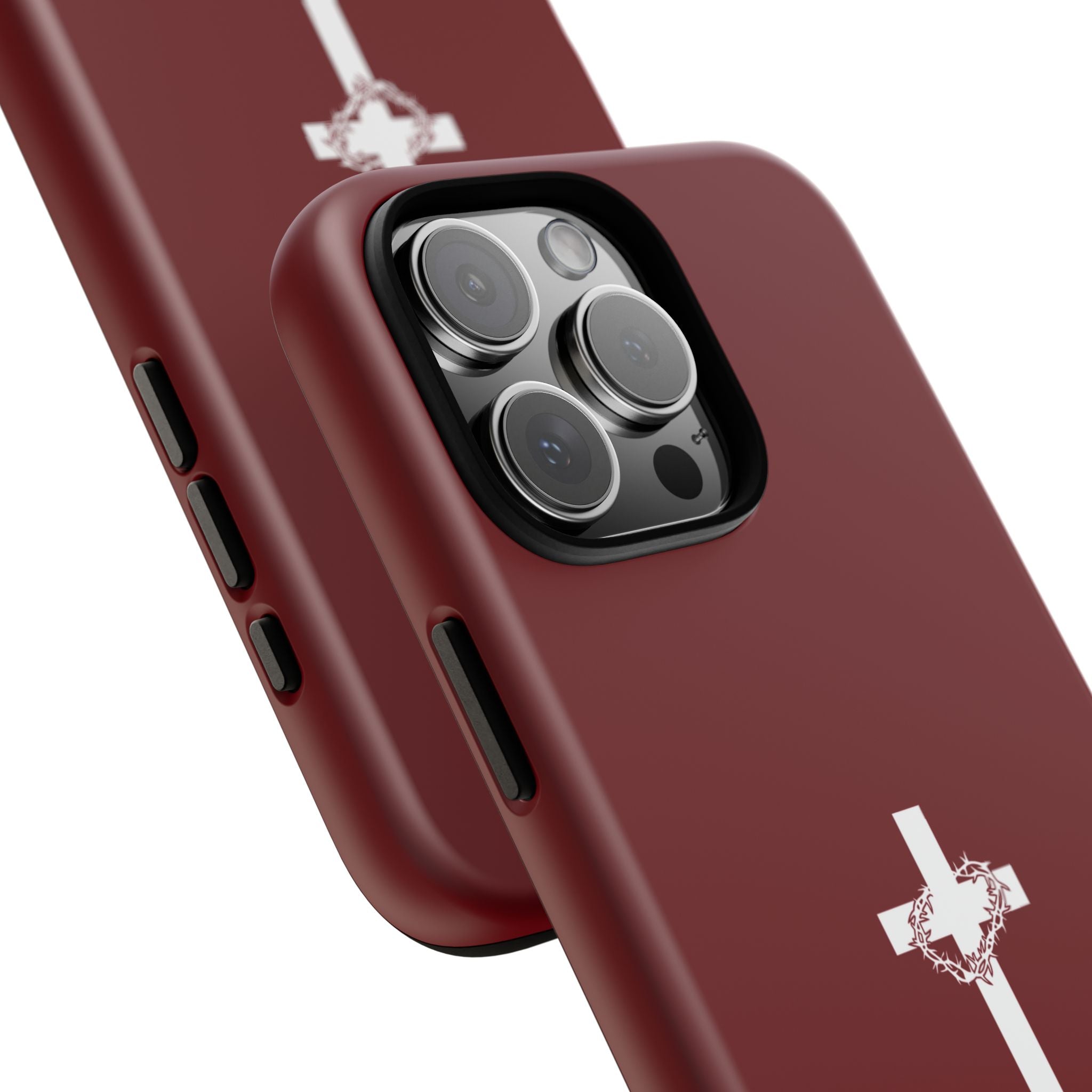 God's Plan — Christian Tough Phone Case | Cross Faith Burgundy Cover