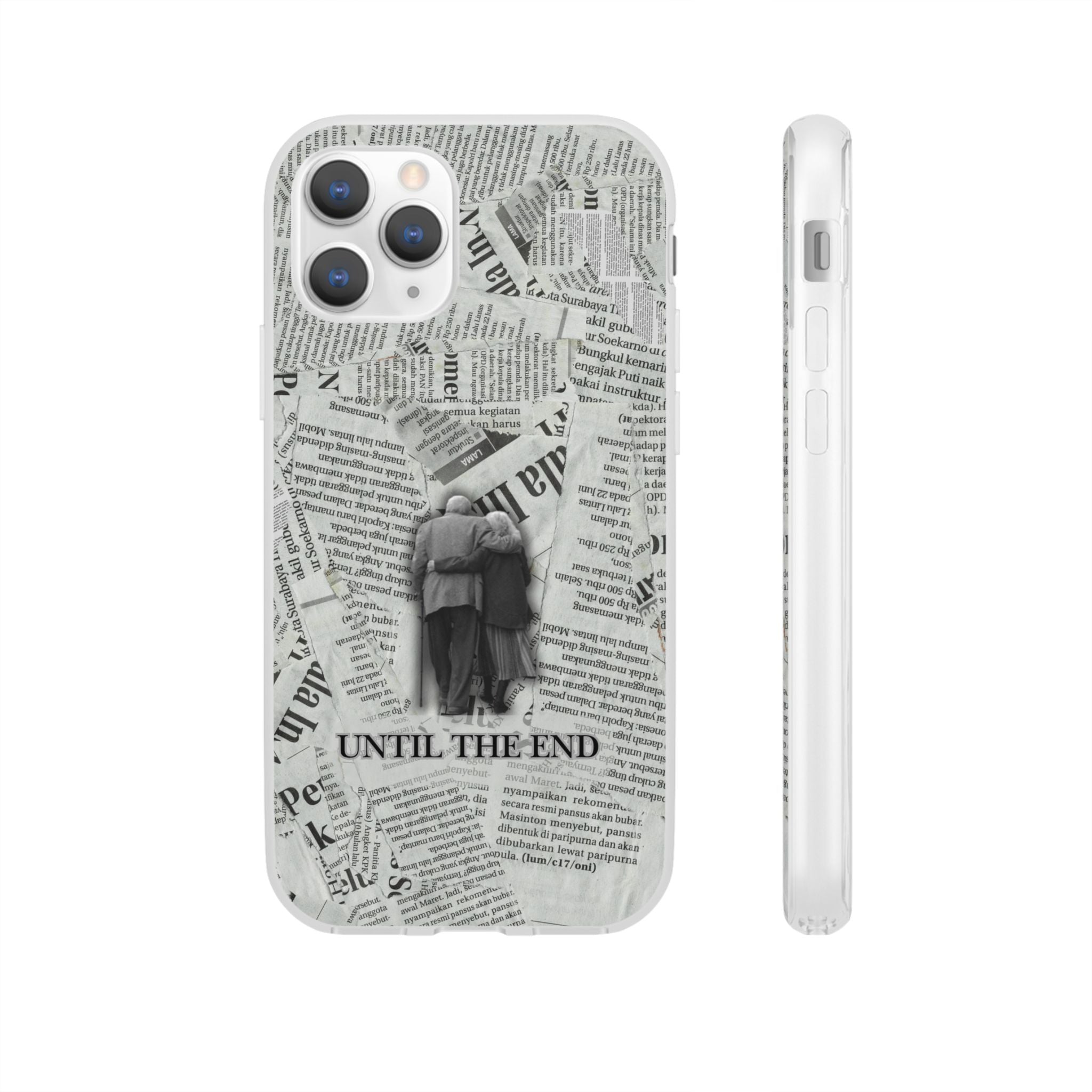 Newspaper Collage 'Until The End' Phone Case - Romantic Vintage iPhone Cover
