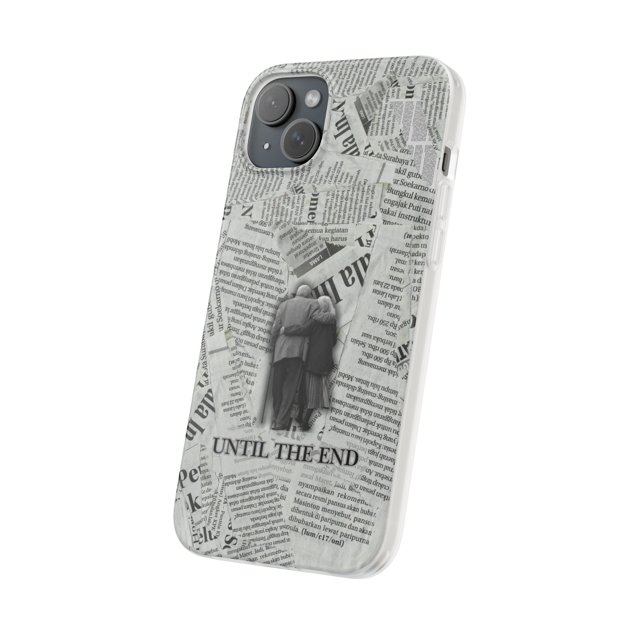 Newspaper Collage 'Until The End' Phone Case - Romantic Vintage iPhone Cover