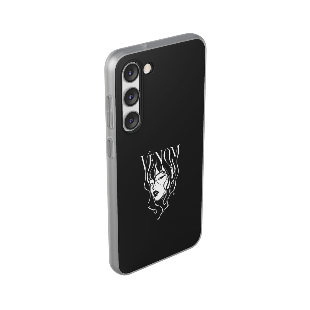 Venom Goth Phone Case — Black Protective Flexible Phone Case with Dark Femme Artwork