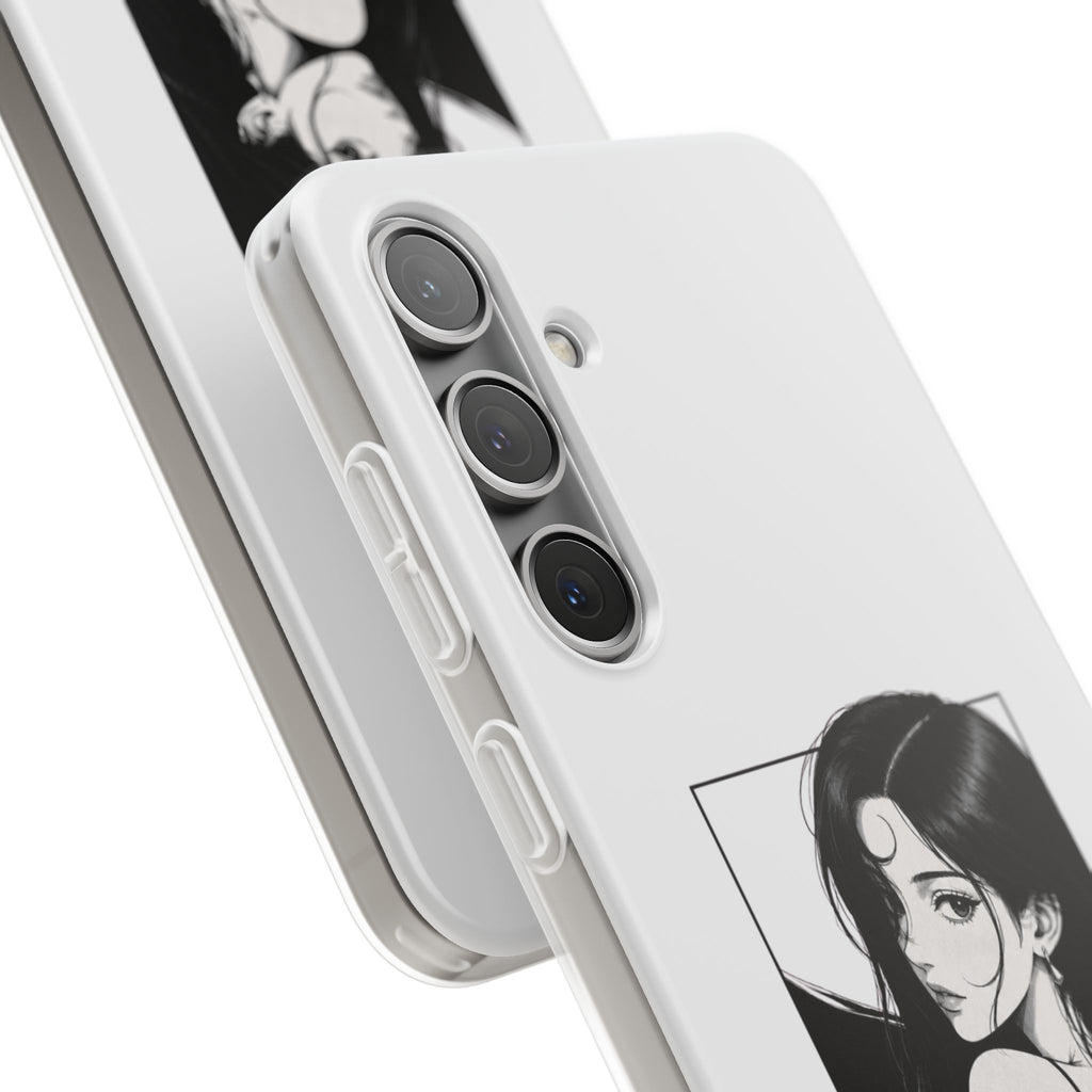 Anime Girl Noir Black Rose Illustration Flexi Case