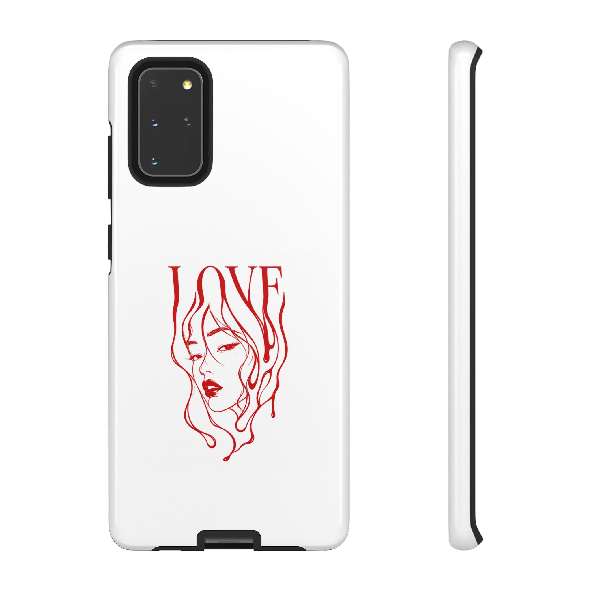 Red Line Art 'Love' Face Design - Tough Case