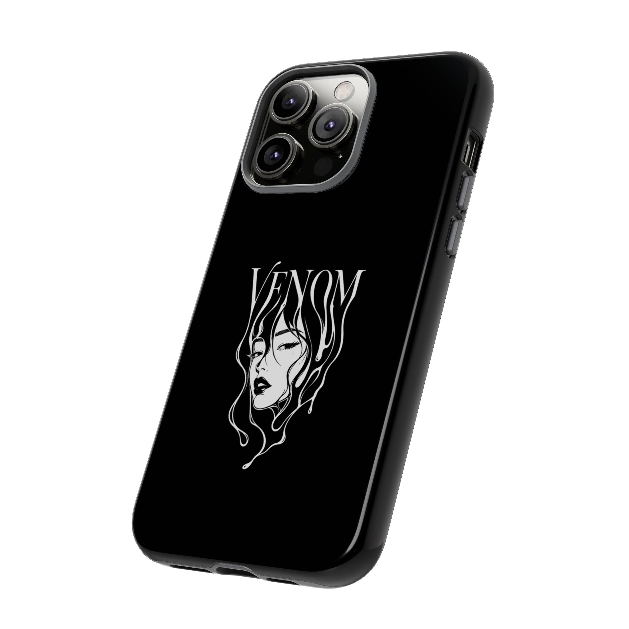 Venom Goth Phone Case — Black Protective Tough Case with Dark Femme Artwork