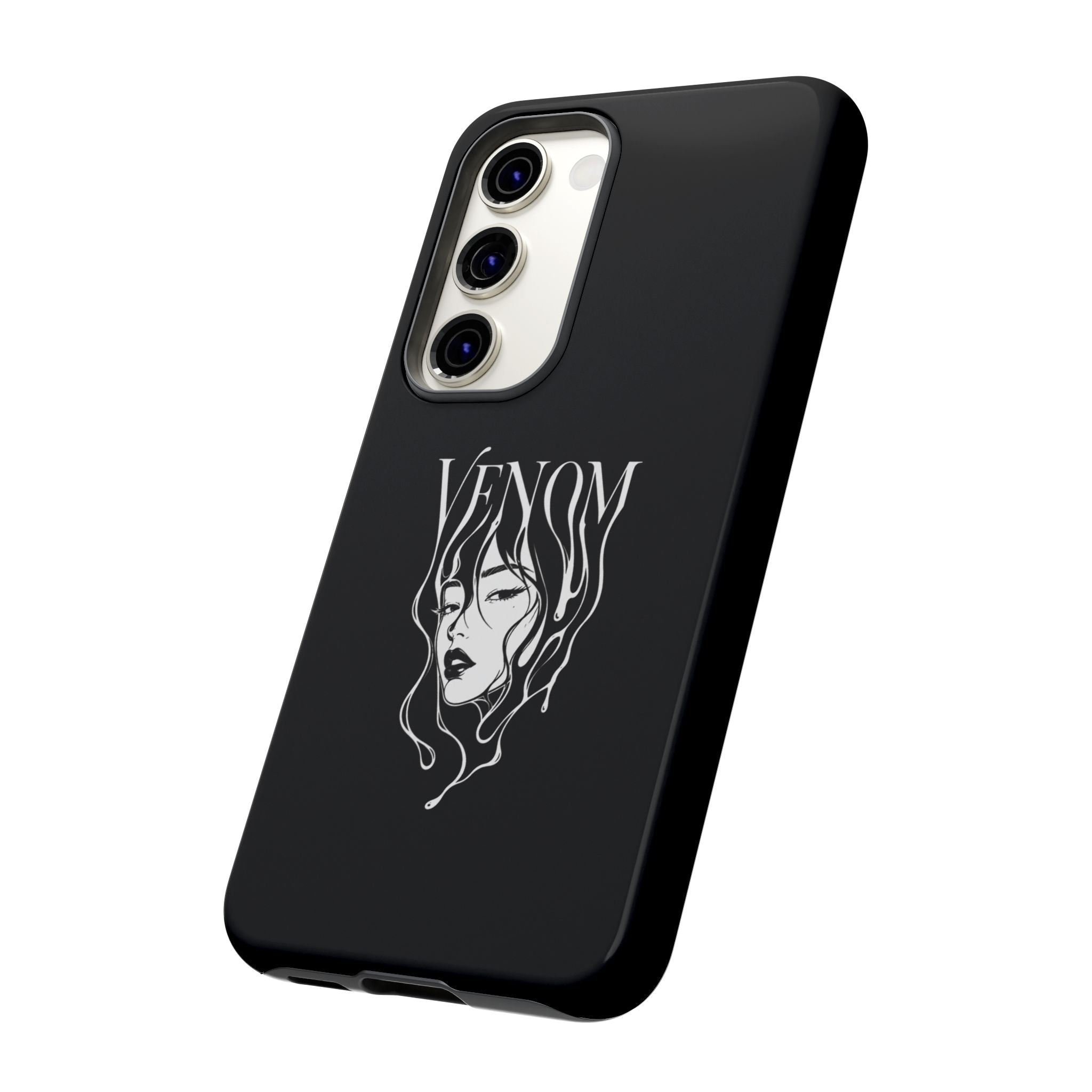 Venom Goth Phone Case — Black Protective Tough Case with Dark Femme Artwork