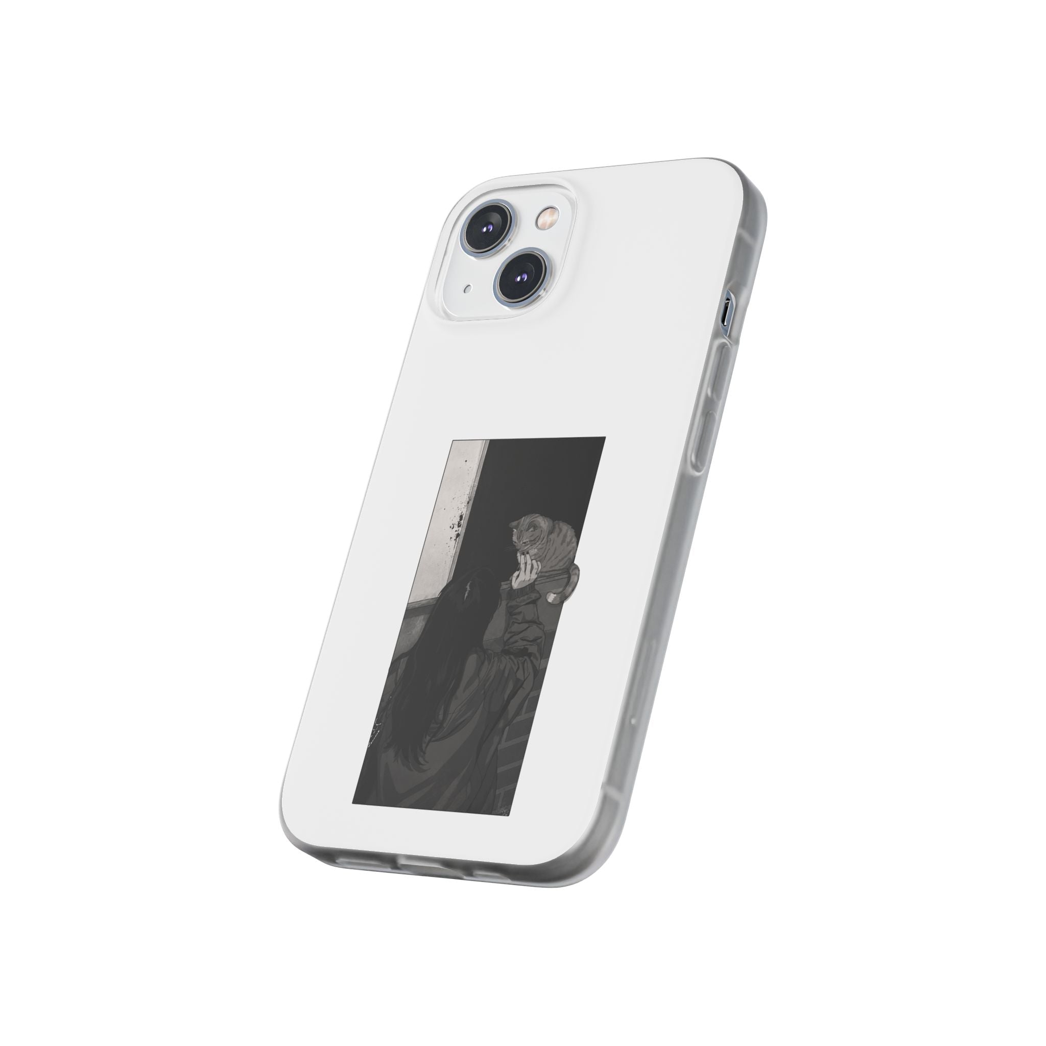 Black & White Cat Window Art Flexi Case
