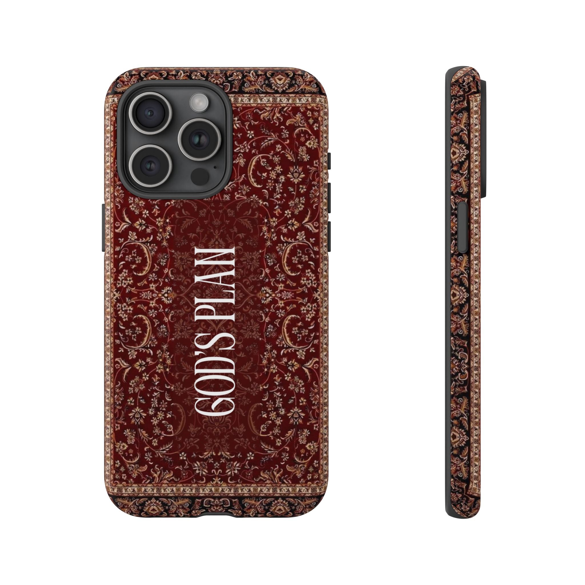 God's Plan — Vintage Tapestry Christian Tough Phone Case | Boho Faith Cover