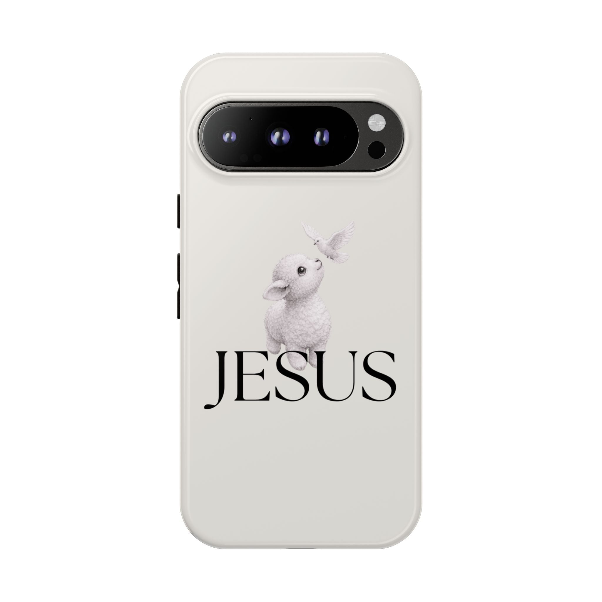 Jesus Lamb Phone Case - Christian Faith iPhone Case with Dove Design