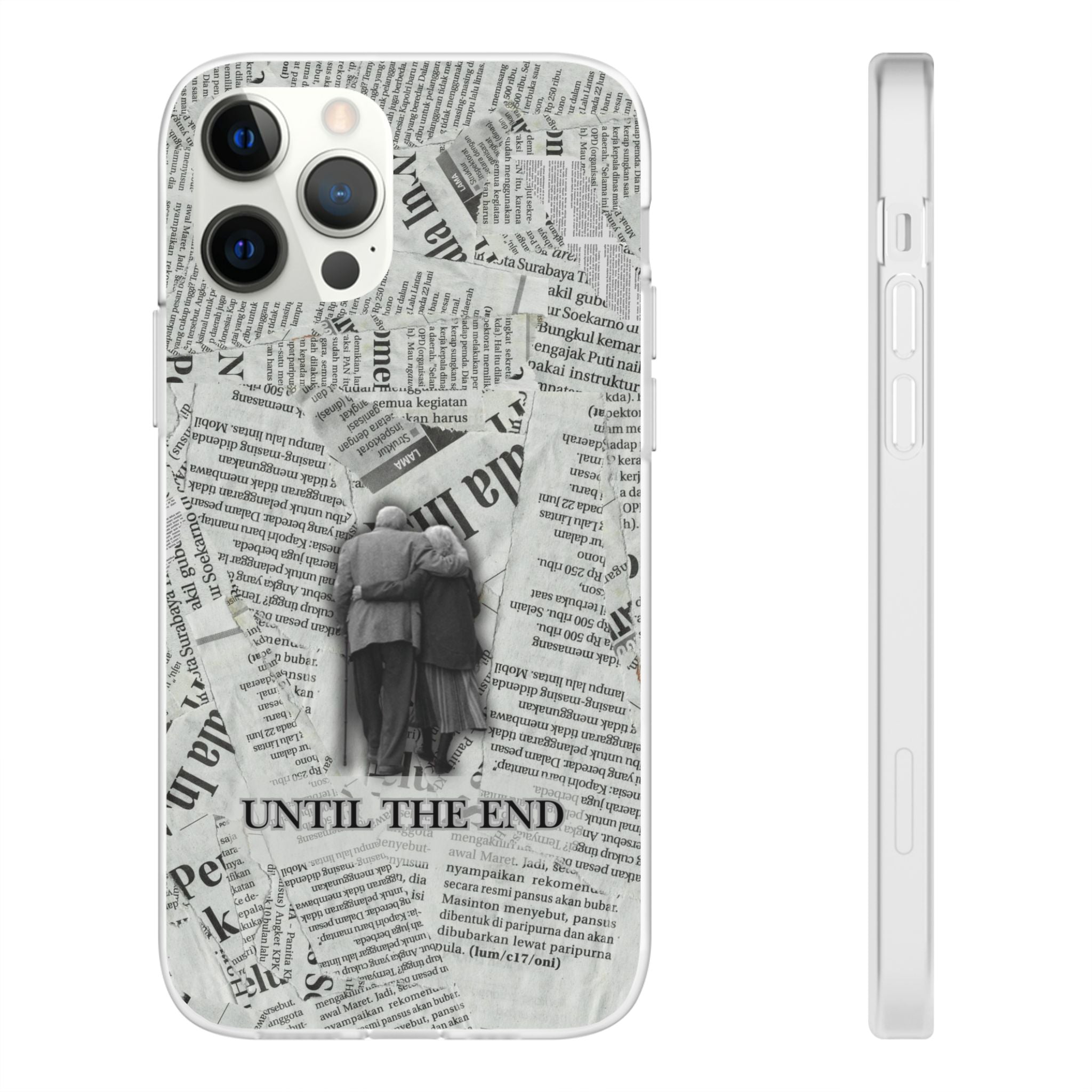 Newspaper Collage 'Until The End' Phone Case - Romantic Vintage iPhone Cover