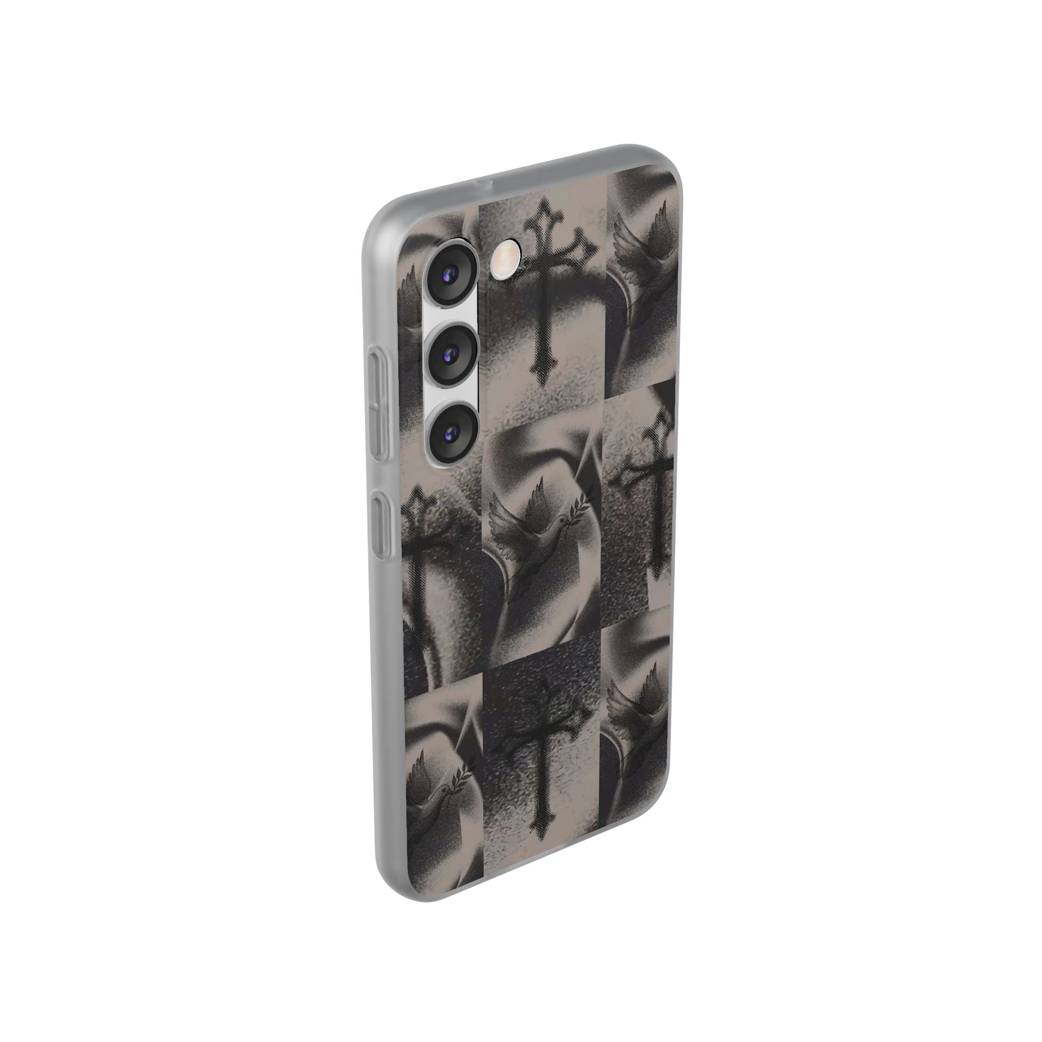 Phone Case — Dove & Cross Checkerboard Design