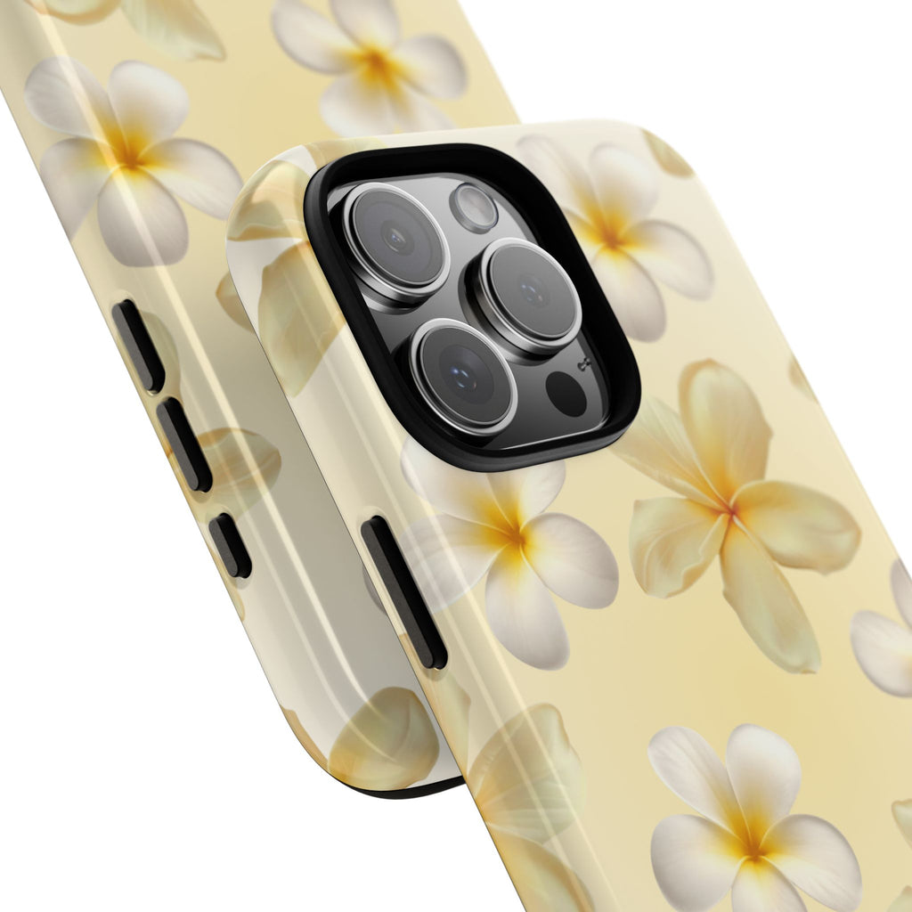 Plumeria Floral Phone Case — Tropical Yellow Hard Phone Cover