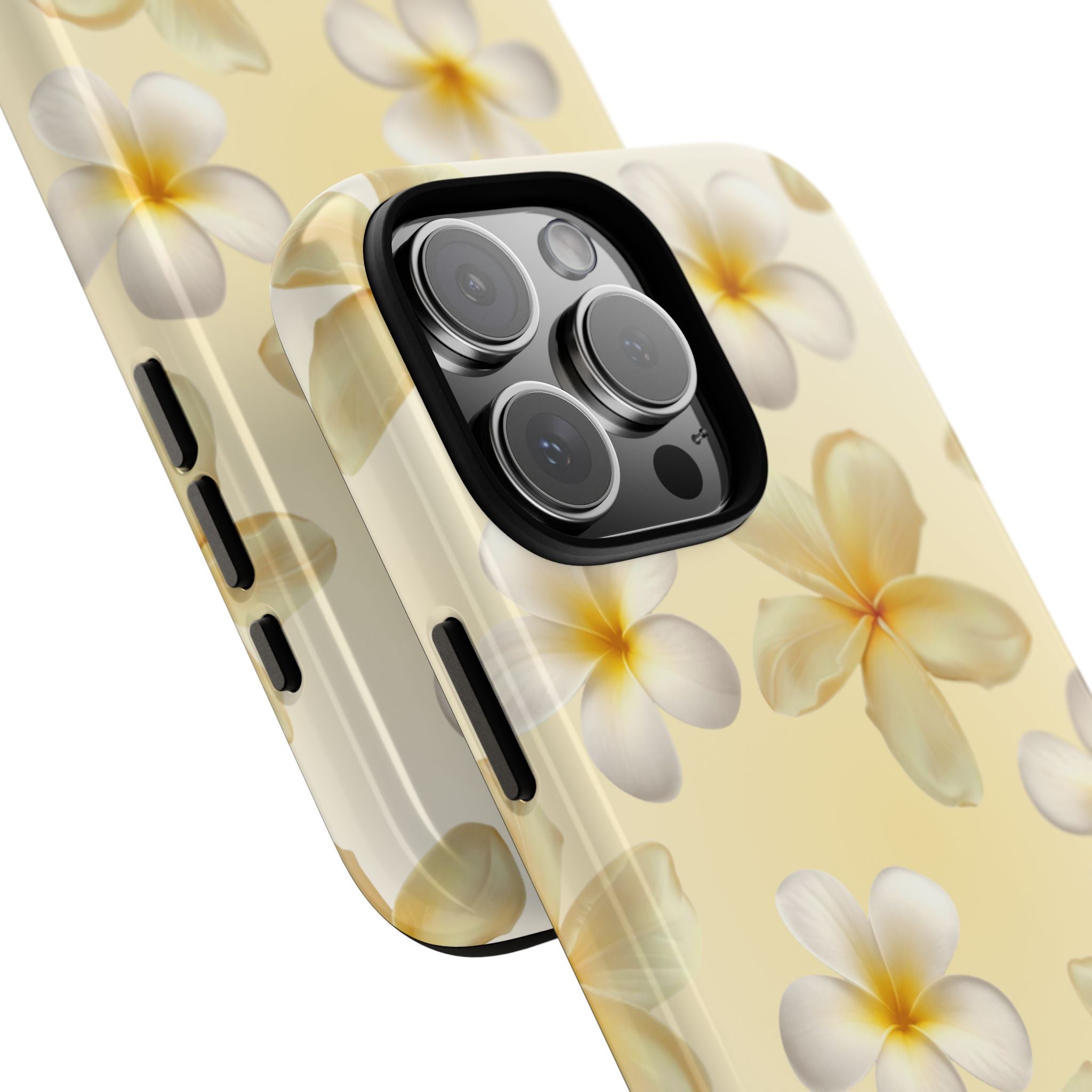 Plumeria Floral Phone Case — Tropical Yellow Hard Phone Cover