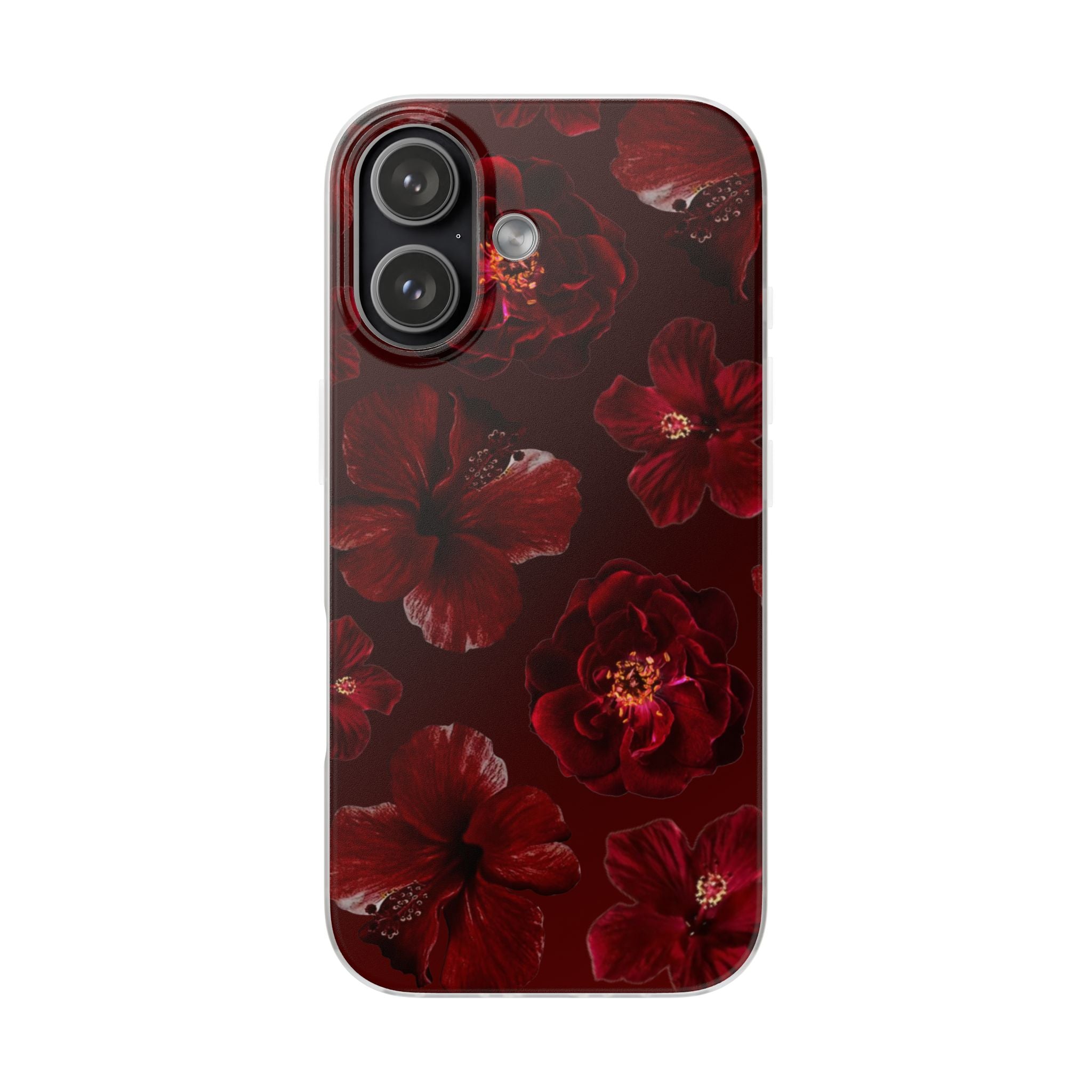 Red Floral Flexi Case — Dark Rose Phone Case