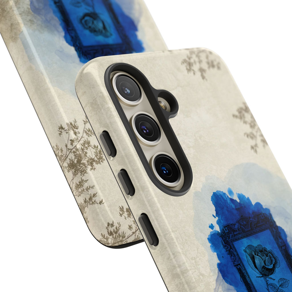 Vintage Blue Rose Phone Case – "Lost in Time" Protective Cover