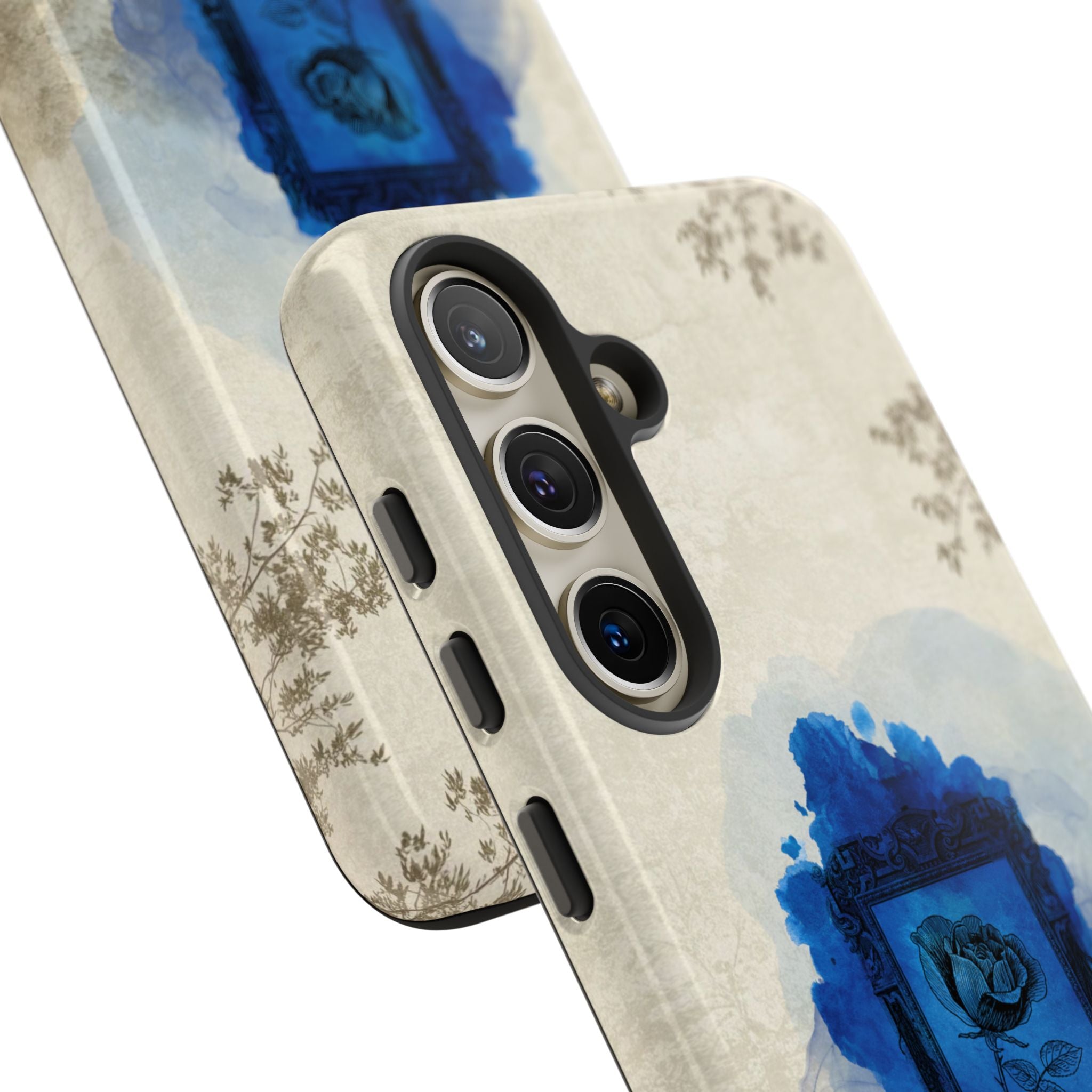 Vintage Blue Rose Phone Case – "Lost in Time" Protective Cover