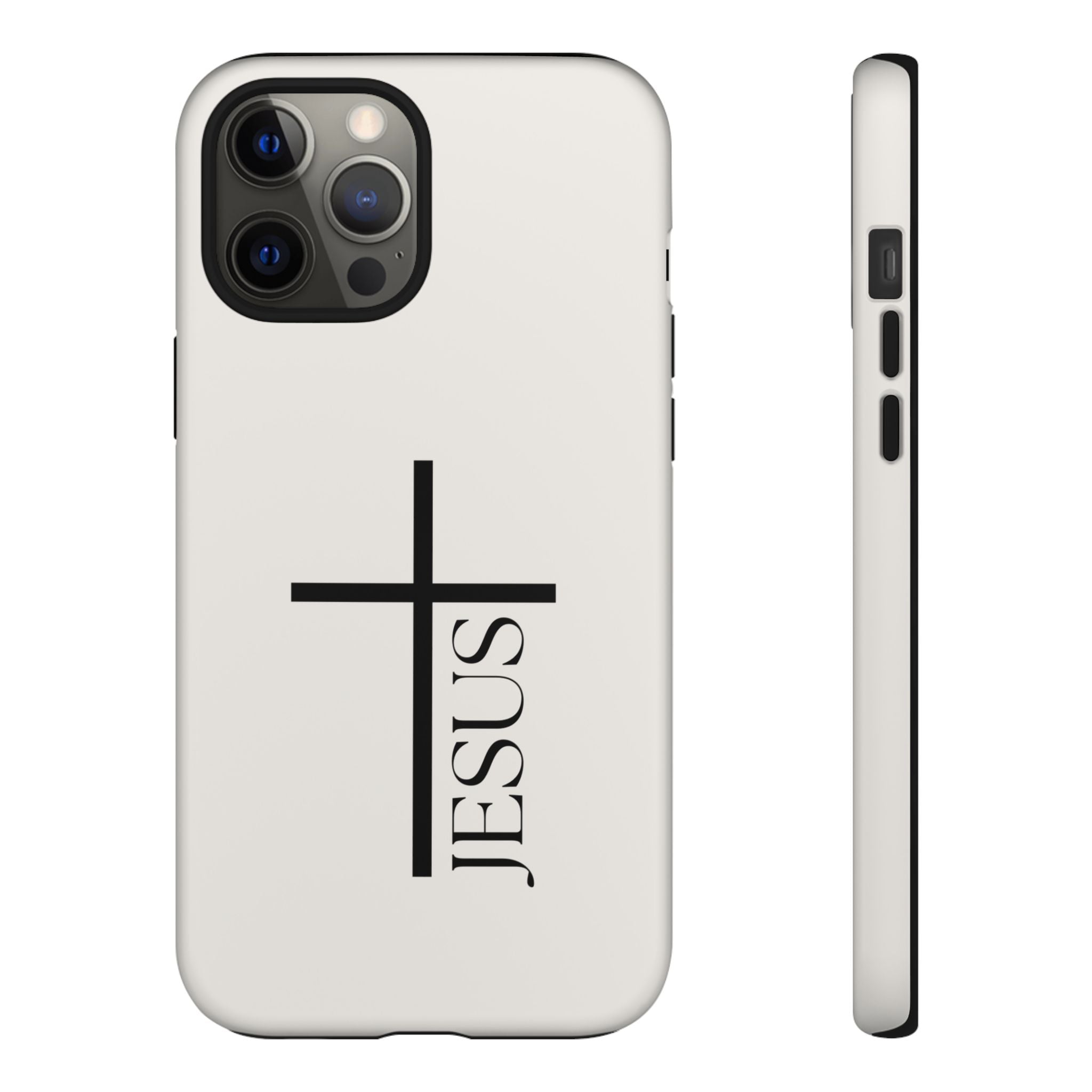 Christian Cross Phone Case - JESUS Vertical Minimalist iPhone Cover