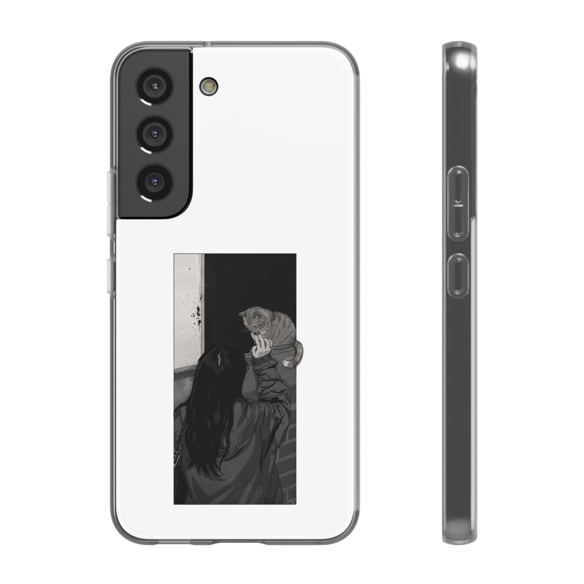 Black & White Cat Window Art Flexi Case
