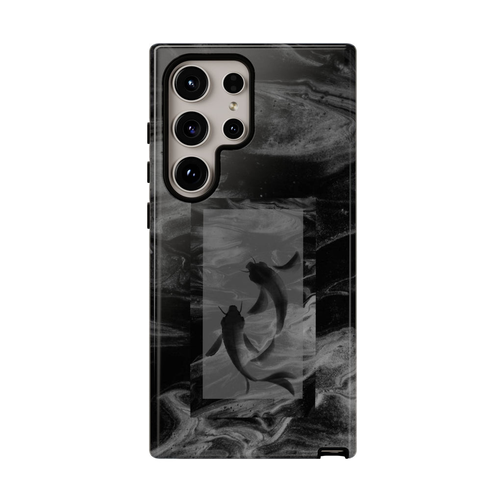 Koi Yin-Yang Marble Phone Case – Black Smoky Art Protection