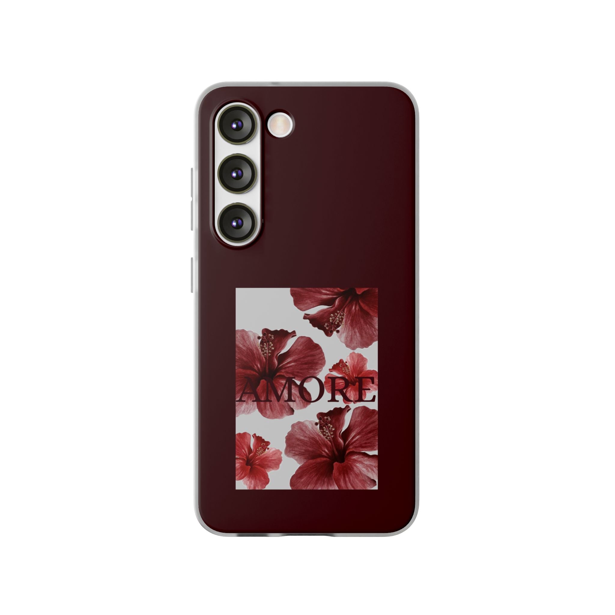 Floral Amore Phone Case — Burgundy Hibiscus Flexible Protection