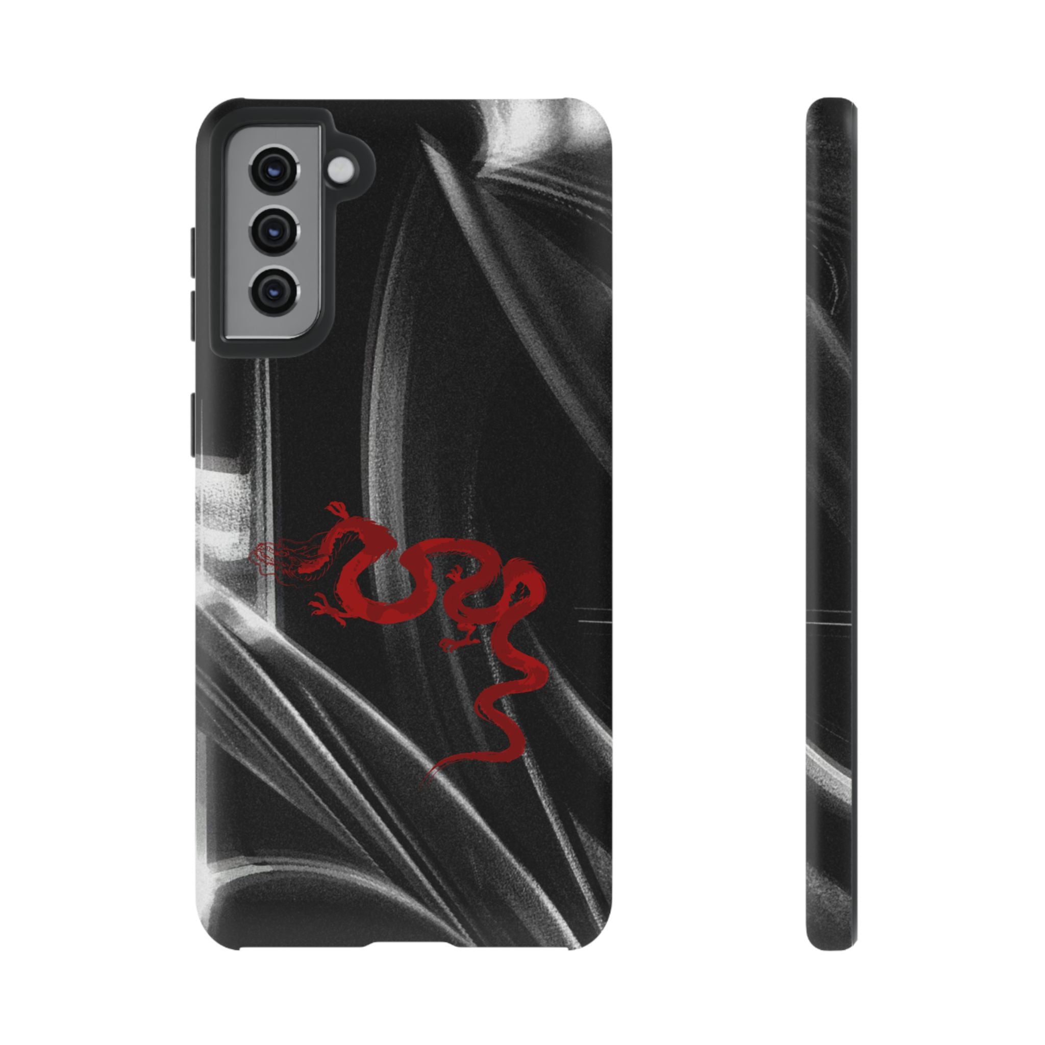 Phone Case — Black Abstract Smoke Design