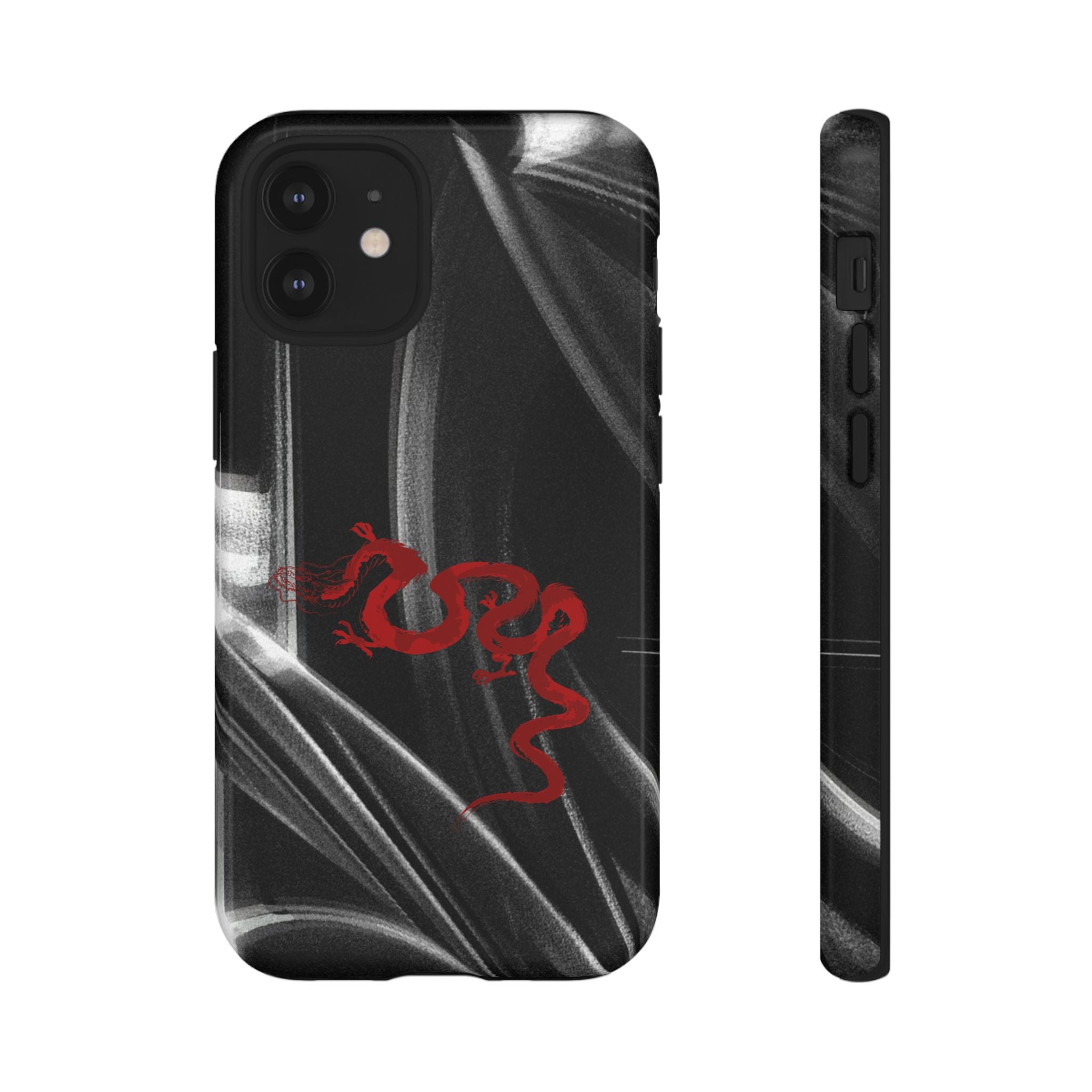 Phone Case — Black Abstract Smoke Design