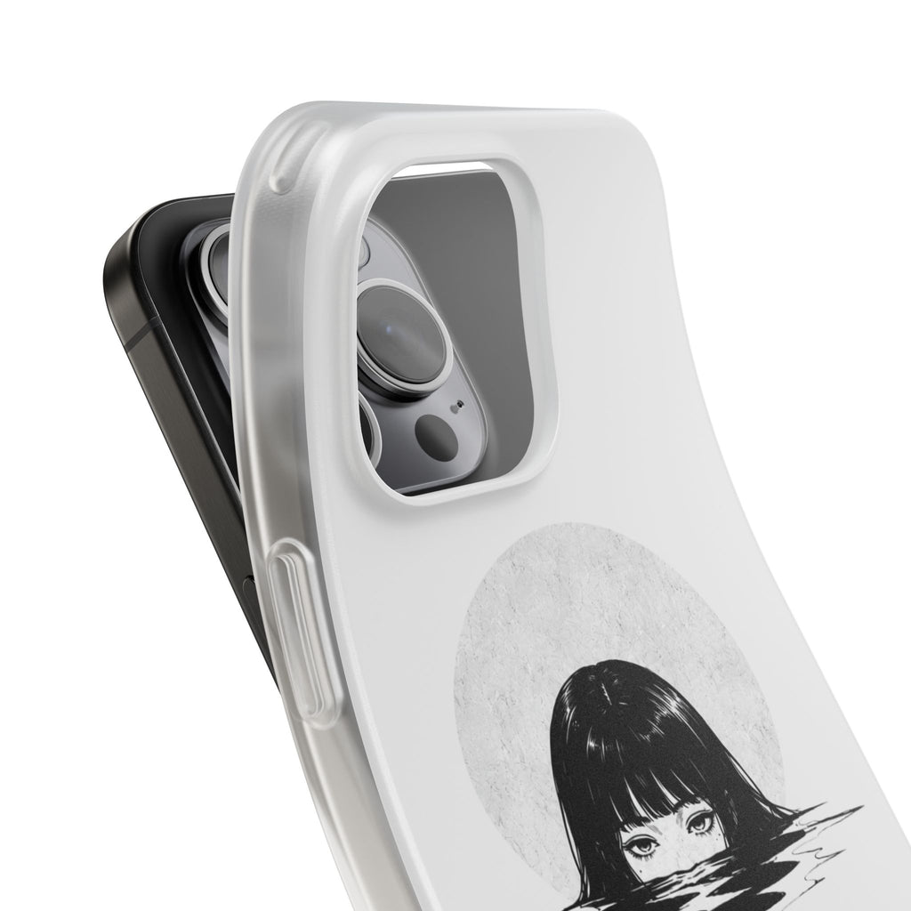 Minimalist Creepy Girl Moon Design