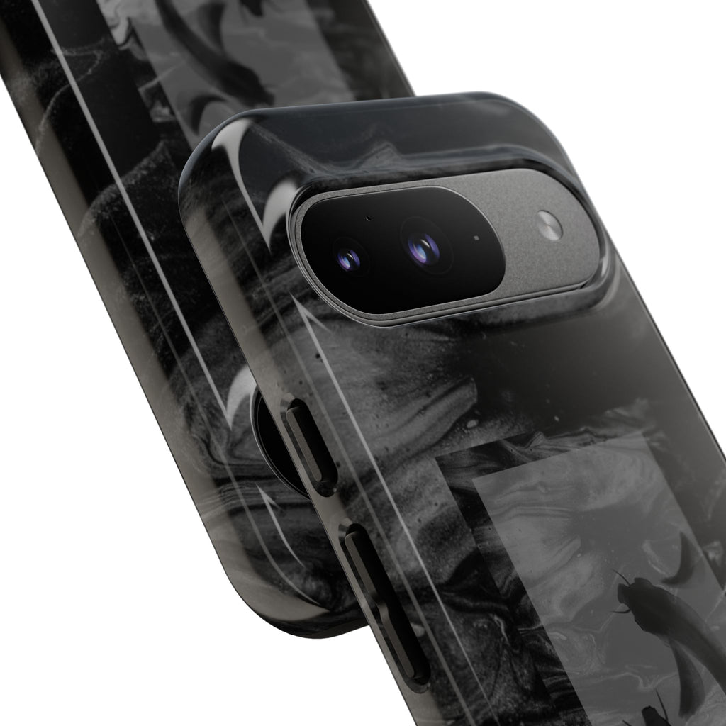 Koi Yin-Yang Marble Phone Case – Black Smoky Art Protection