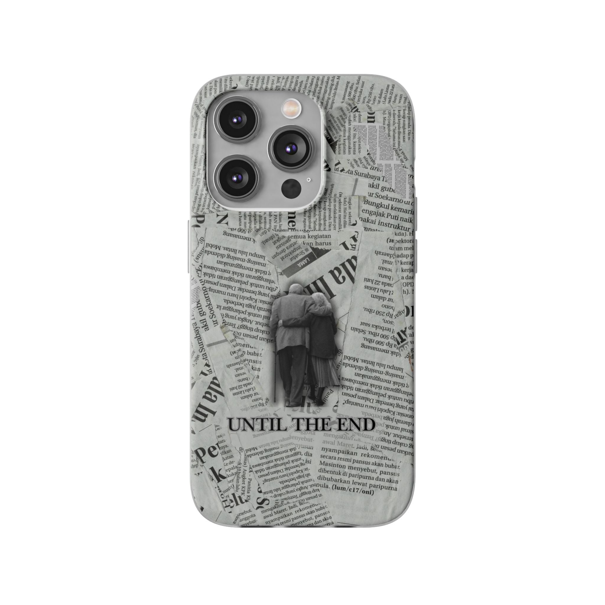 Newspaper Collage 'Until The End' Phone Case - Romantic Vintage iPhone Cover