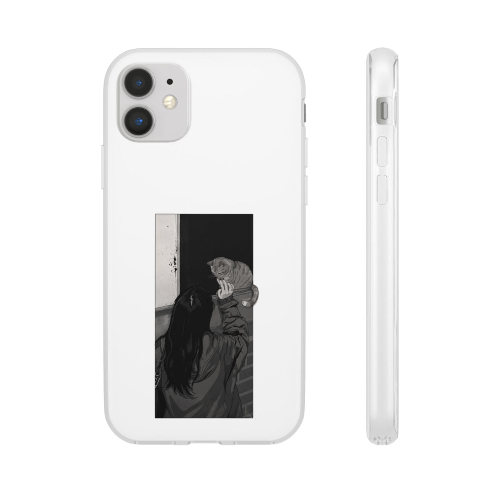 Black & White Cat Window Art Flexi Case