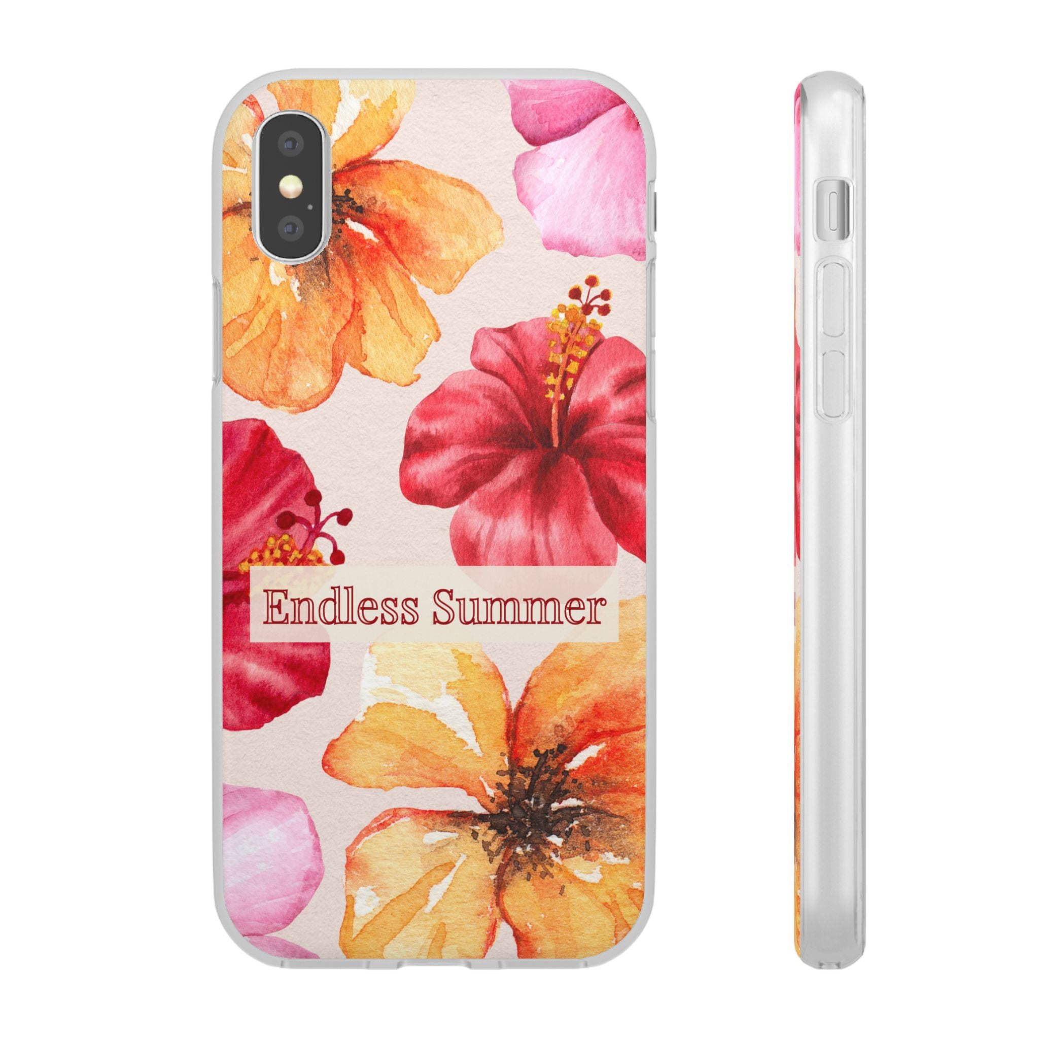 Phone Case - 'Endless Summer' Floral Watercolor Protective Flexi Case