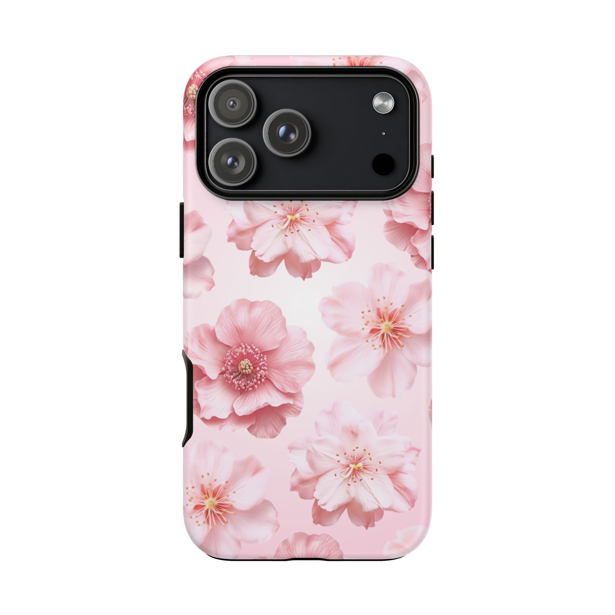 Pink Floral Tough Phone Case — Protective Sakura Blossom Design
