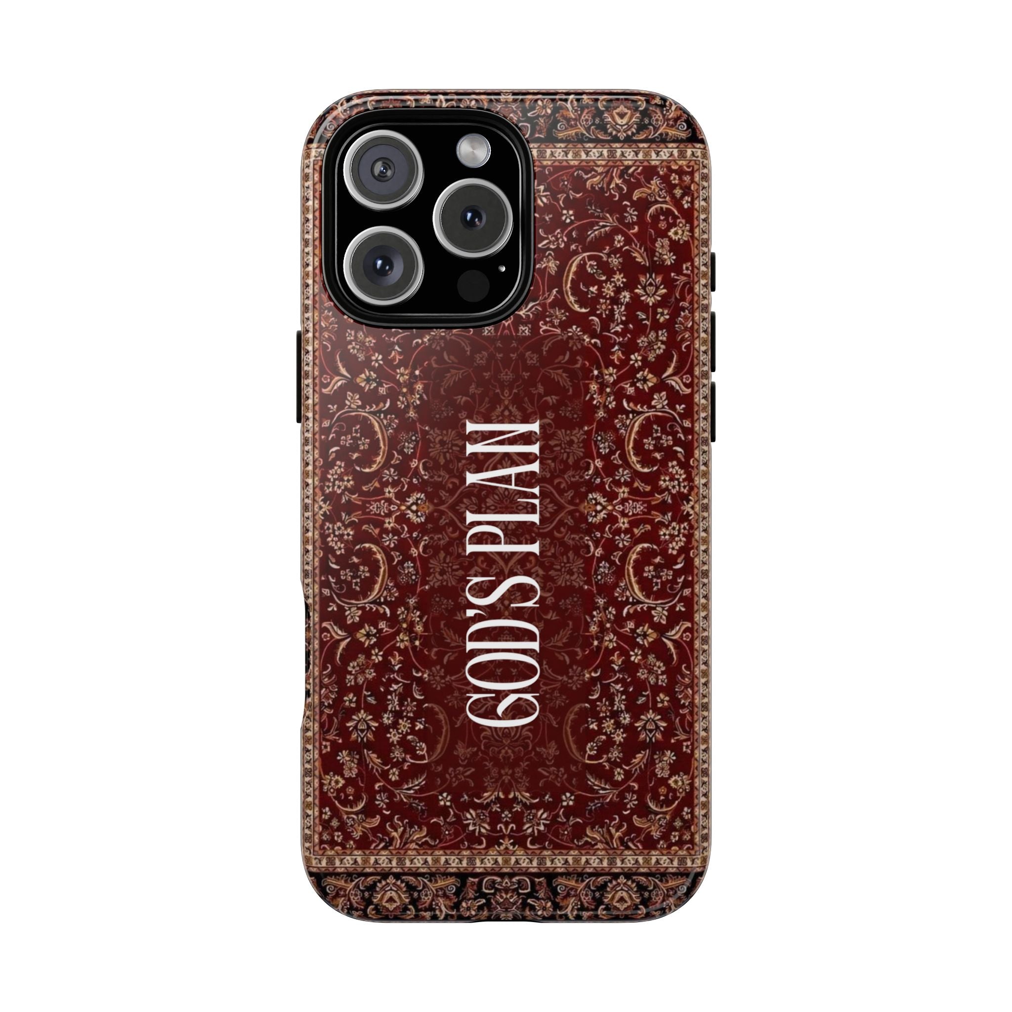 God's Plan — Vintage Tapestry Christian Tough Phone Case | Boho Faith Cover
