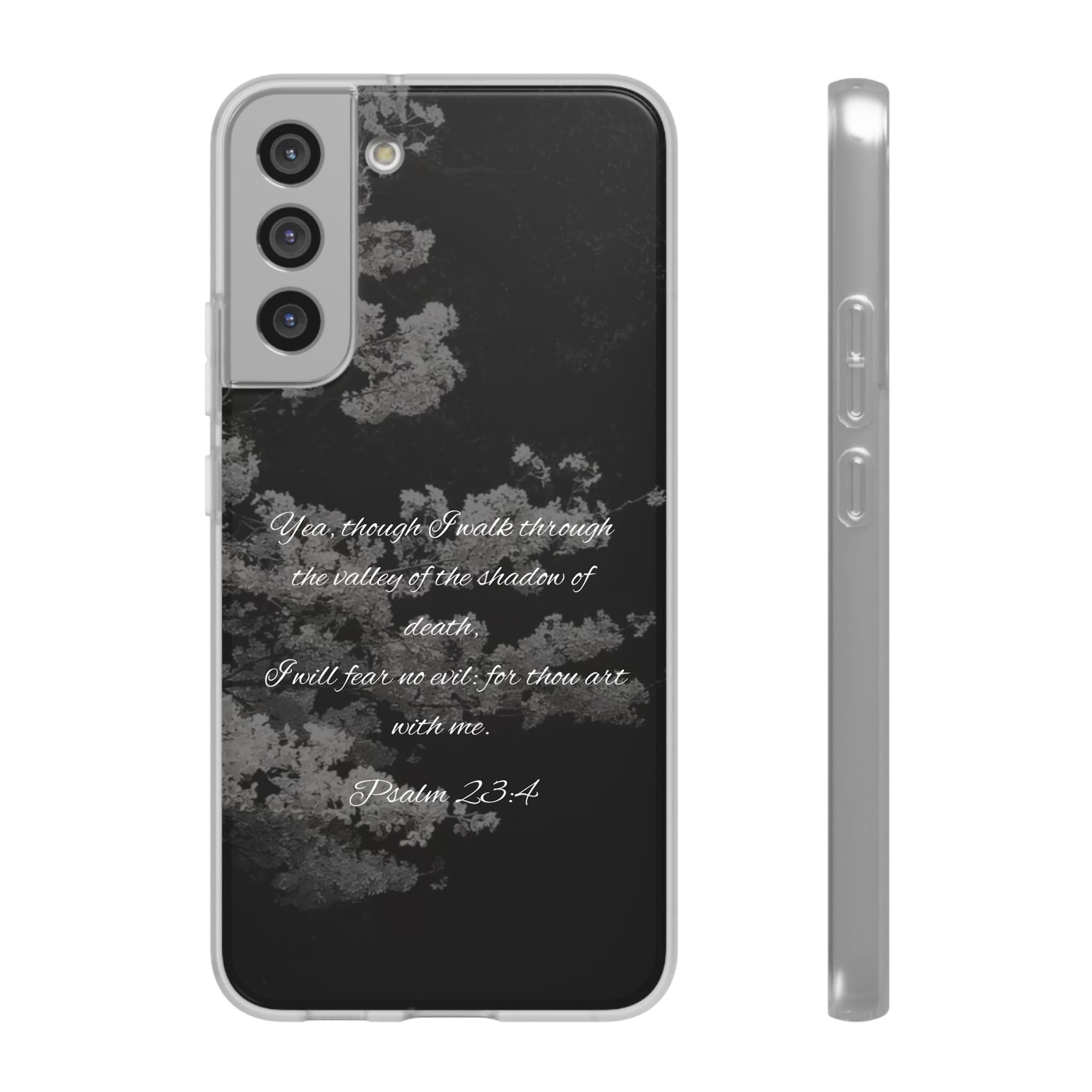 Phone Case — Psalm 23:4 Black Cloudy Faith Design