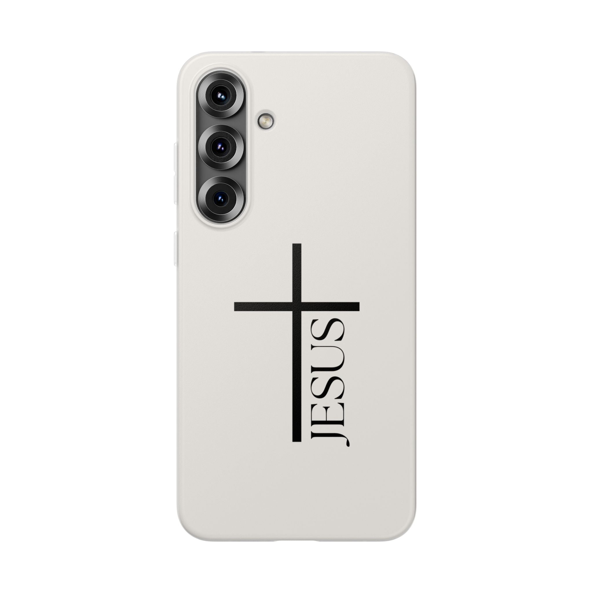 Christian Cross Phone Case - JESUS Vertical Minimalist iPhone Cover