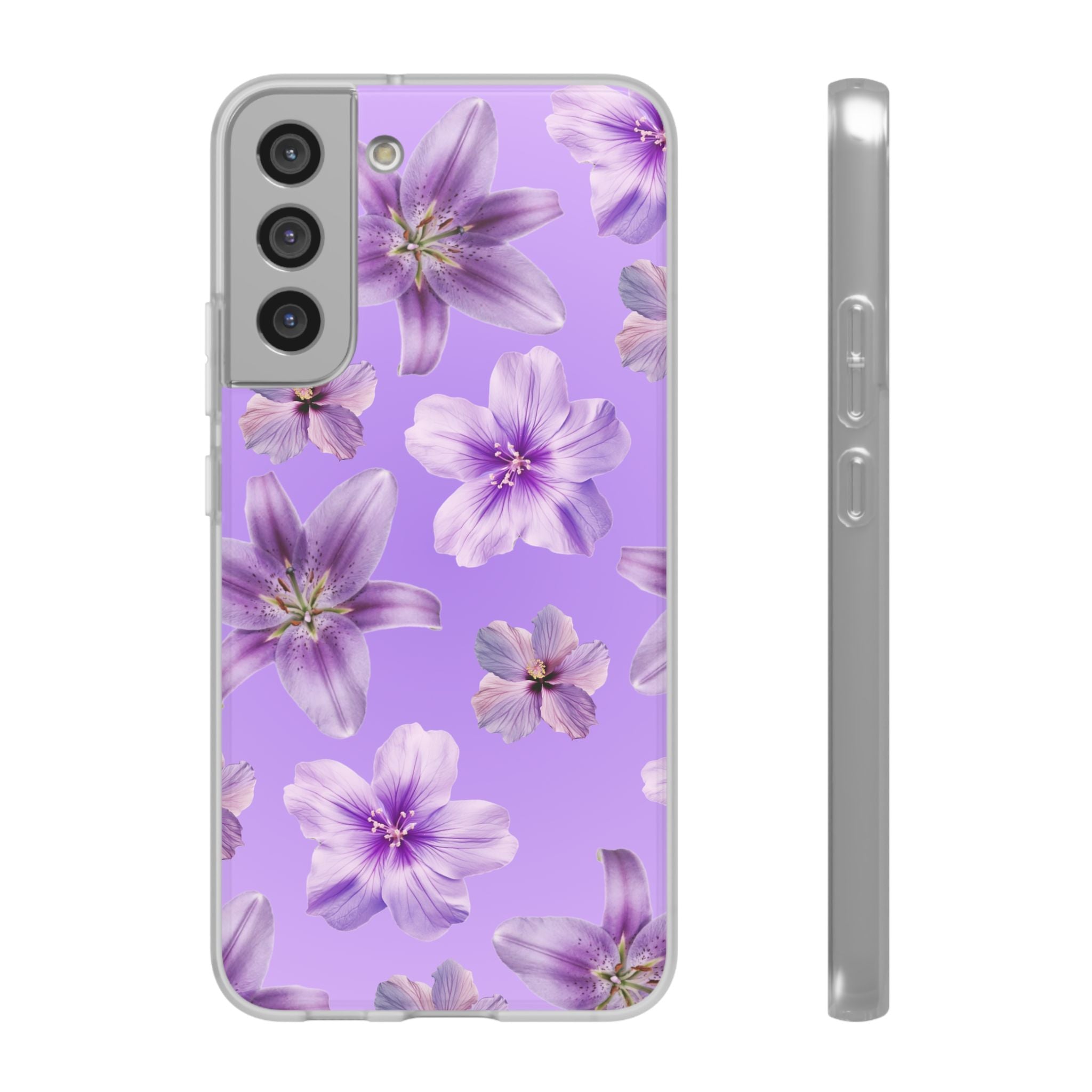 Purple Floral Phone Case — Lavender Blossom Flexi Case