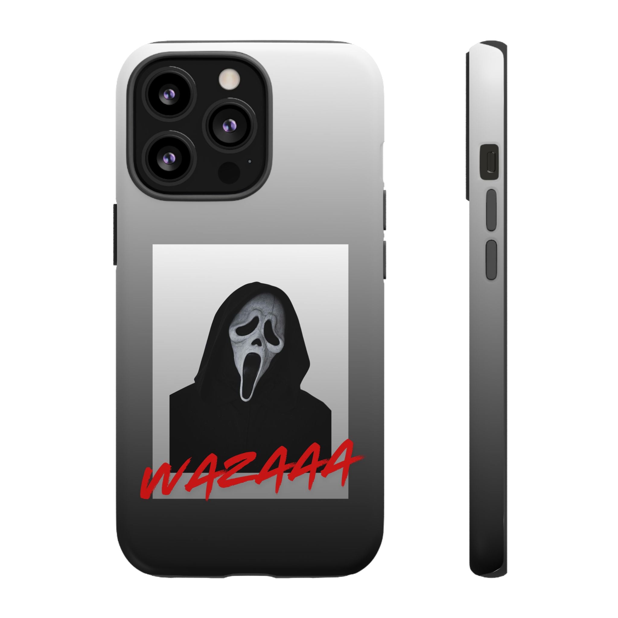 Scream Mask Phone Case – 'WAZAAA' Horror Movie Protective Cover
