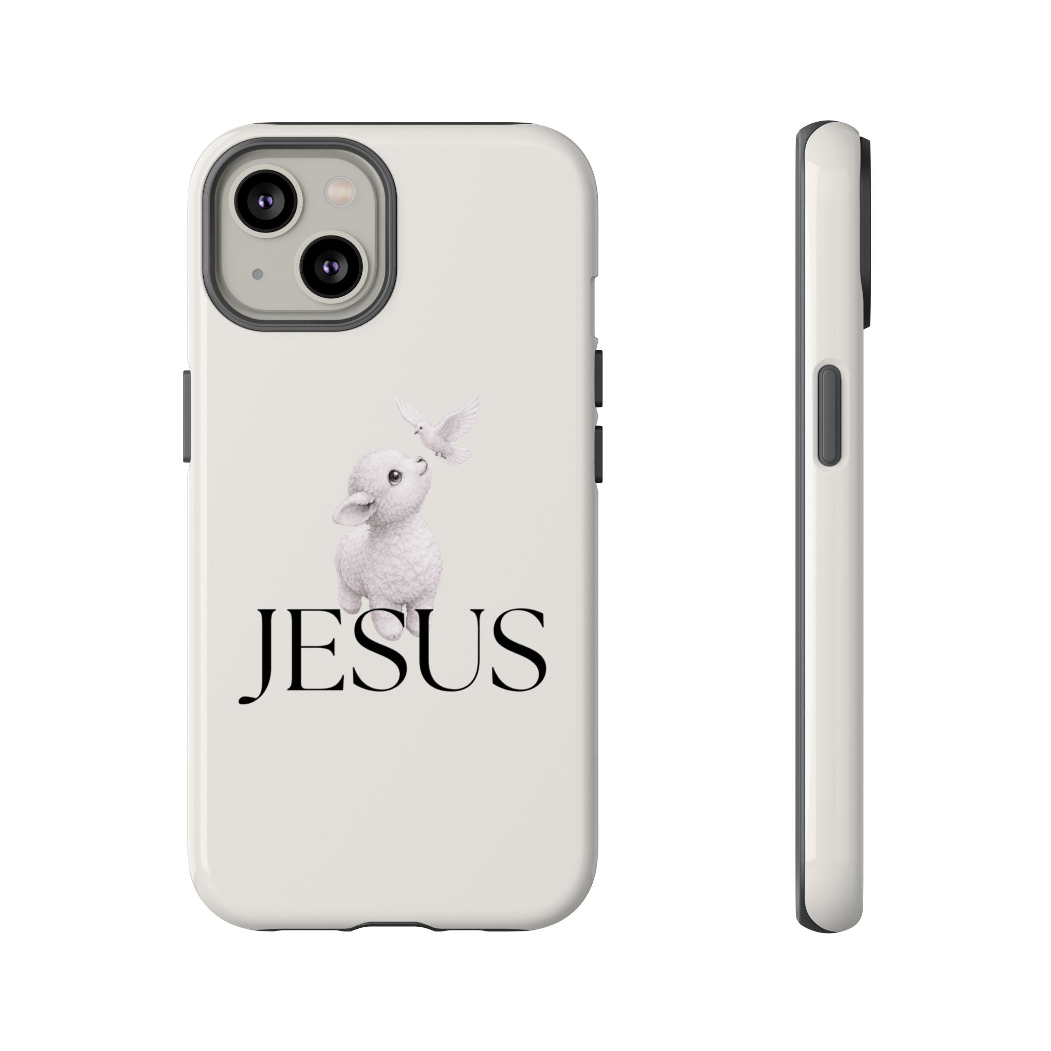 Jesus Lamb Phone Case - Christian Faith iPhone Case with Dove Design