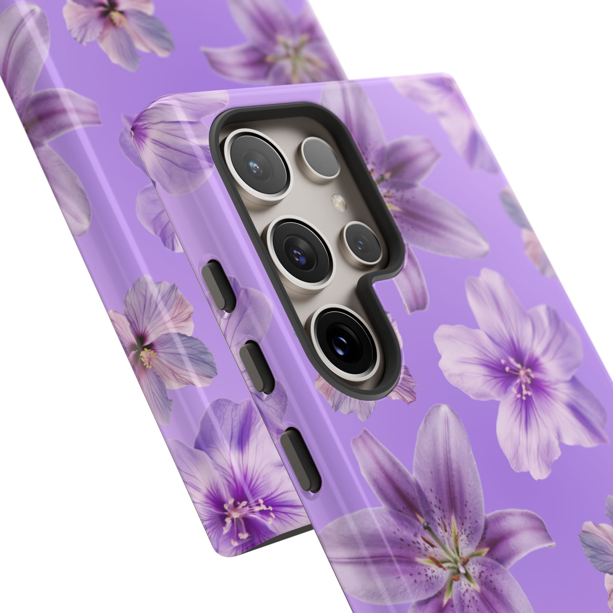 Floral Lavender Tough Phone Case – Purple Blossom Protective Cover
