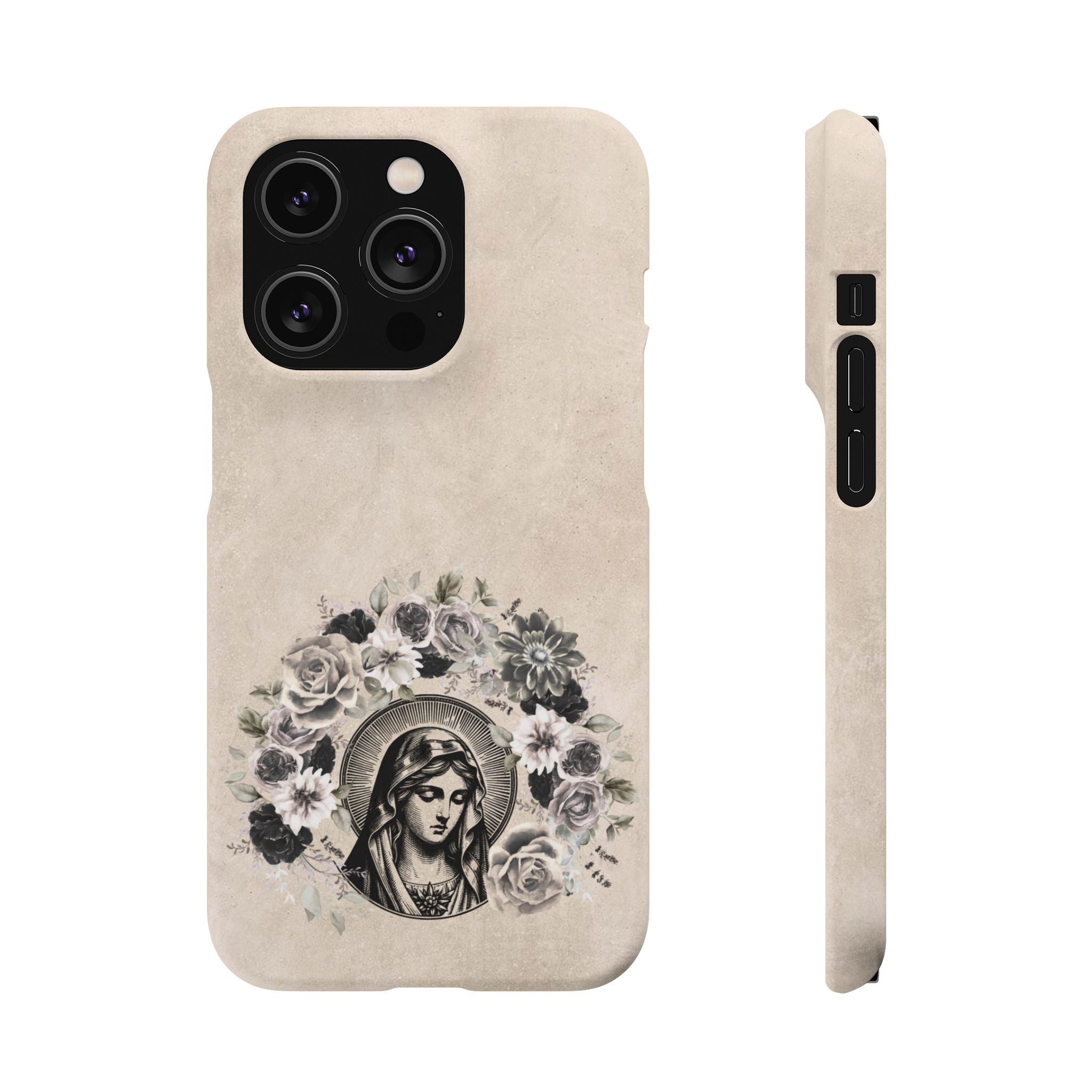 Vintage Madonna Floral Phone Case — Religious iPhone Snap Case