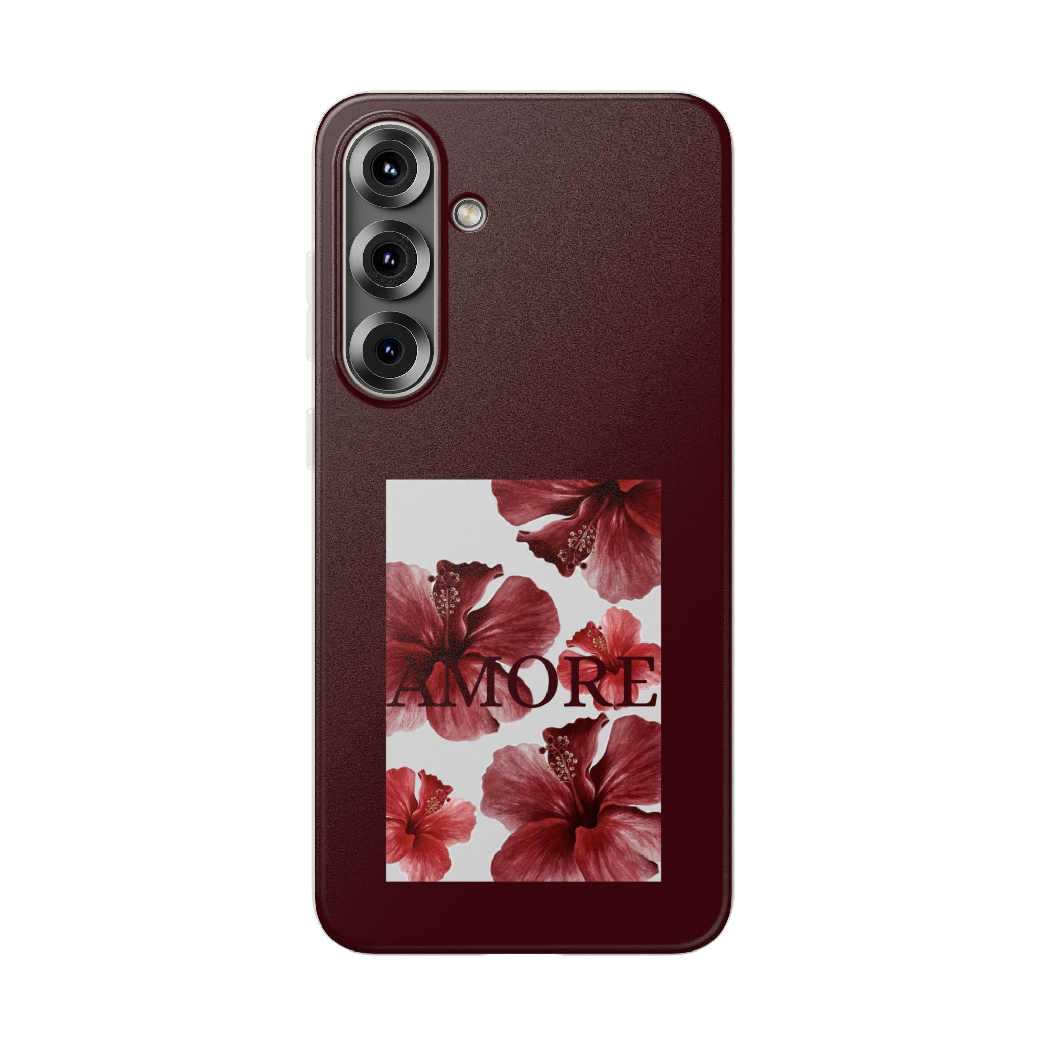 Floral Amore Phone Case — Burgundy Hibiscus Flexible Protection