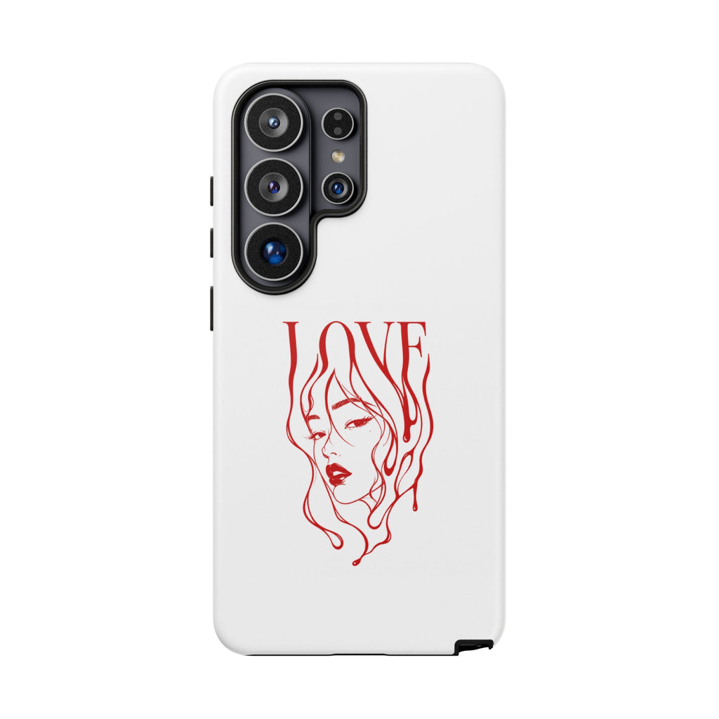 Red Line Art 'Love' Face Design - Tough Case