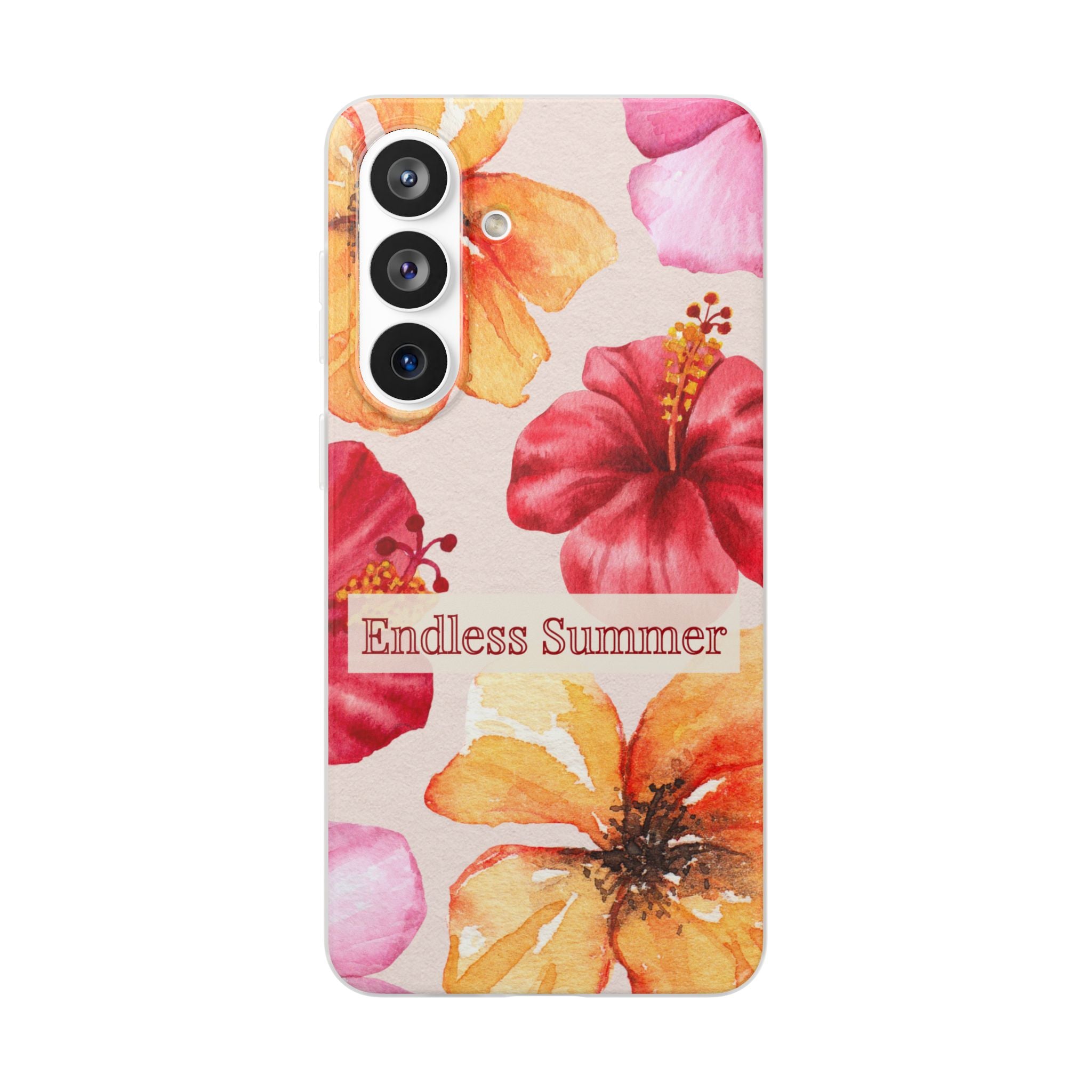 Phone Case - 'Endless Summer' Floral Watercolor Protective Flexi Case
