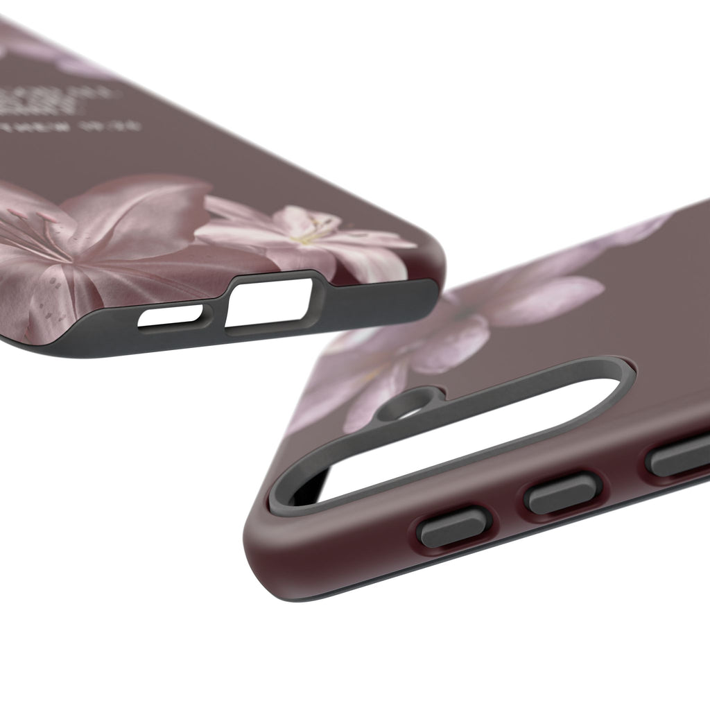 But With God All Things Are Possible — Floral Bible Verse Christian Tough Phone Case