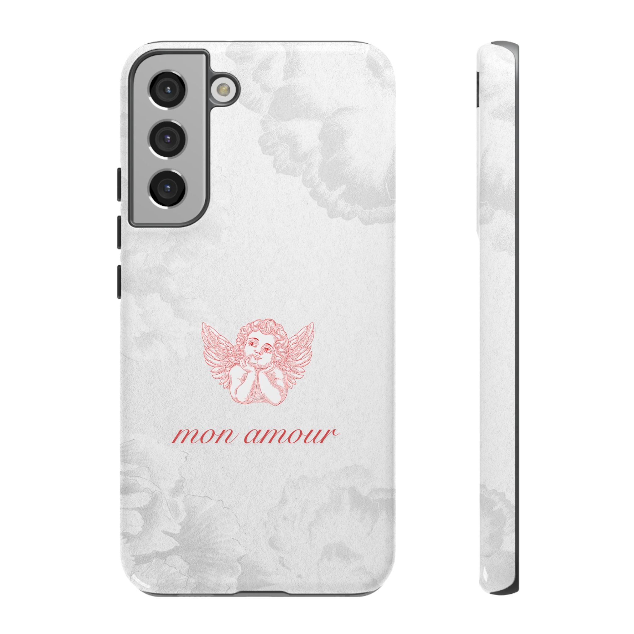 Tough Case — 'mon amour' Pink Cherub Floral Phone Case
