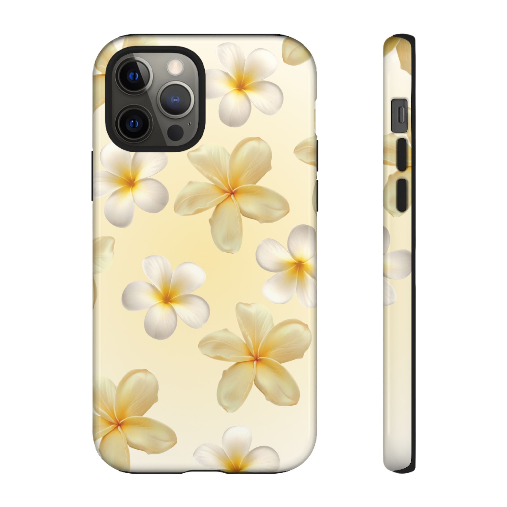 Plumeria Floral Phone Case — Tropical Yellow Hard Phone Cover