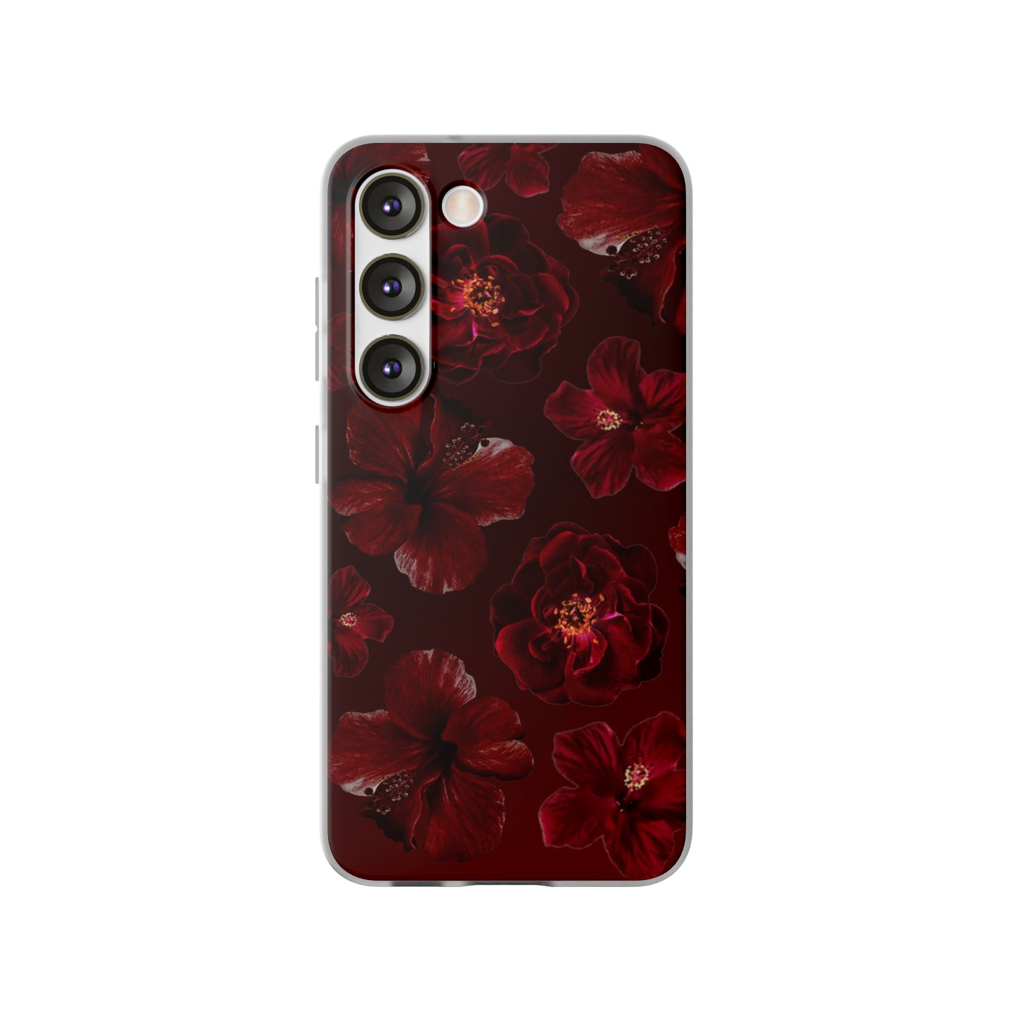 Red Floral Flexi Case — Dark Rose Phone Case