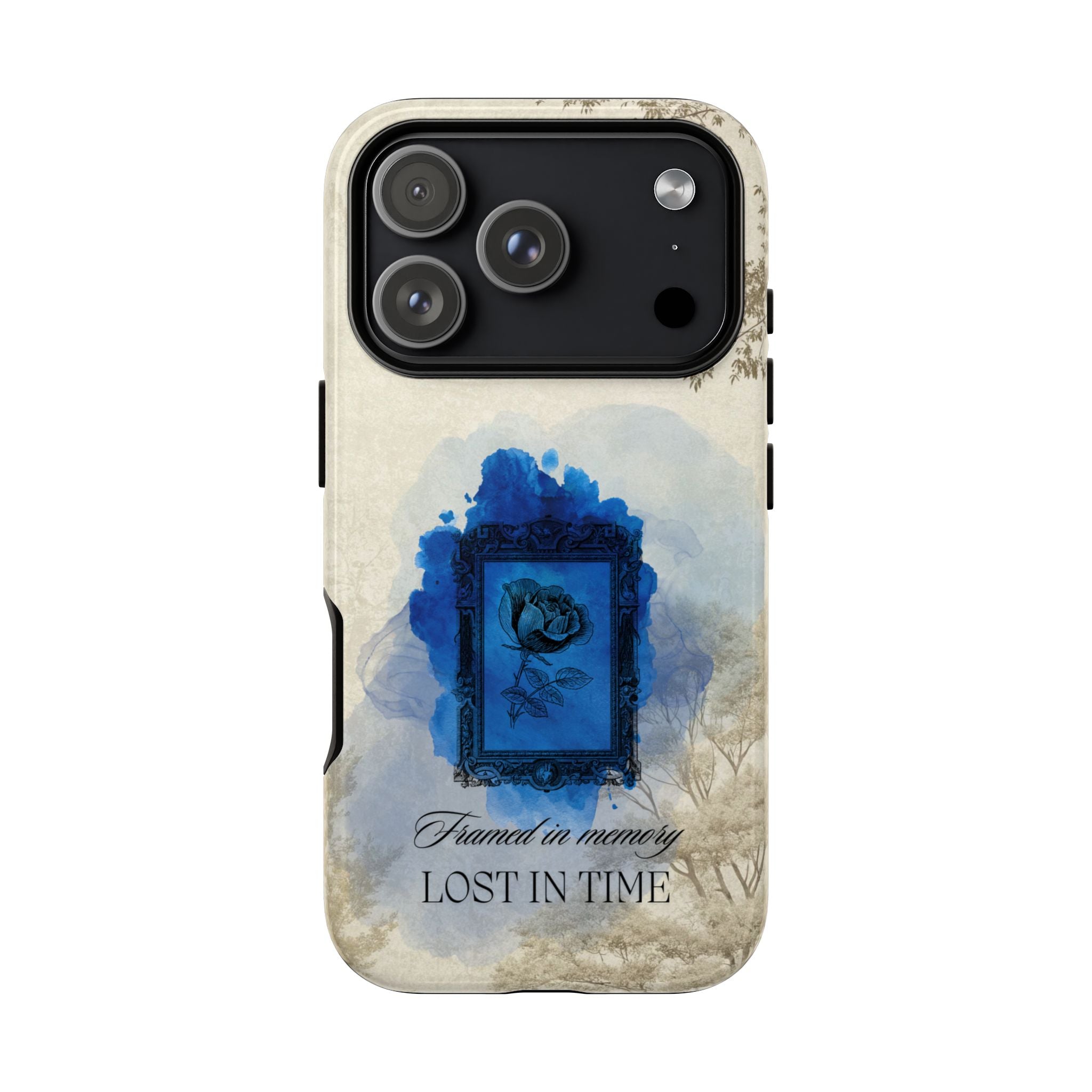 Vintage Blue Rose Phone Case – "Lost in Time" Protective Cover