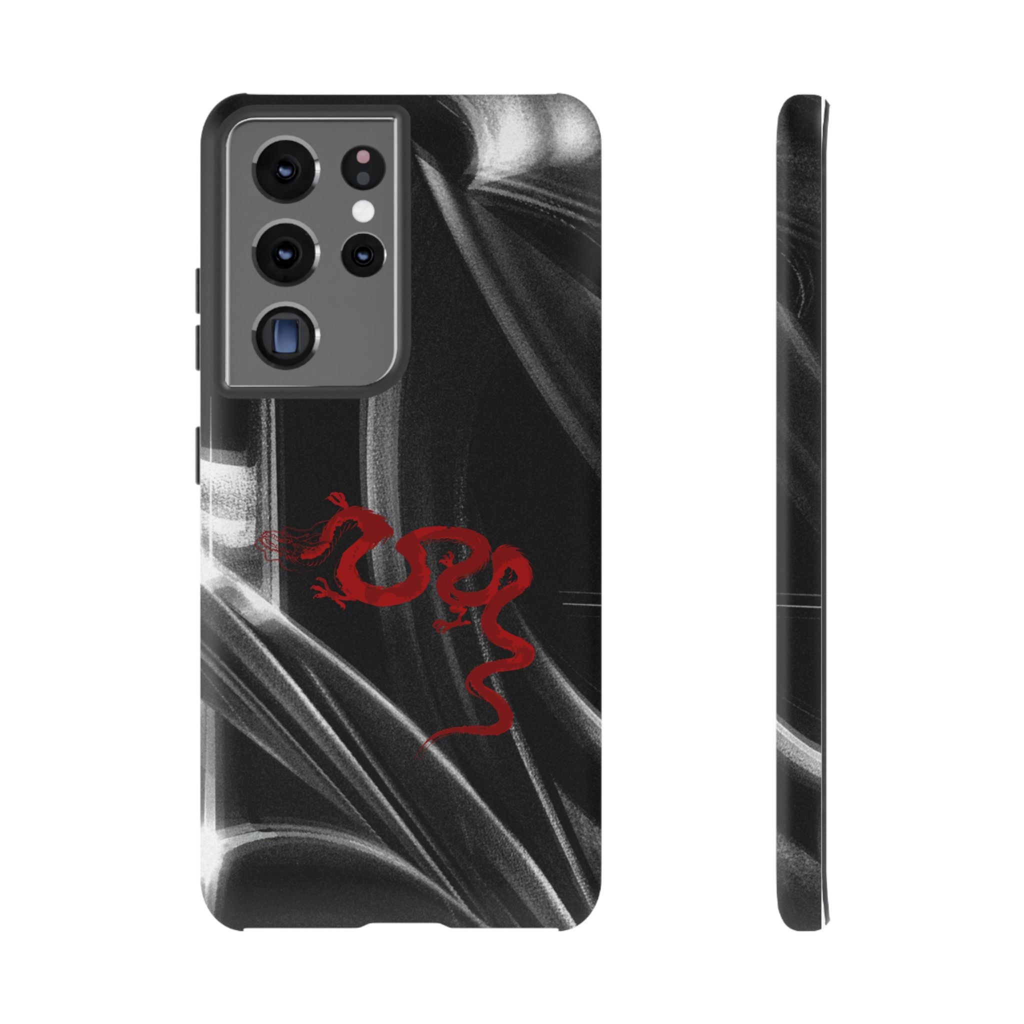 Phone Case — Black Abstract Smoke Design