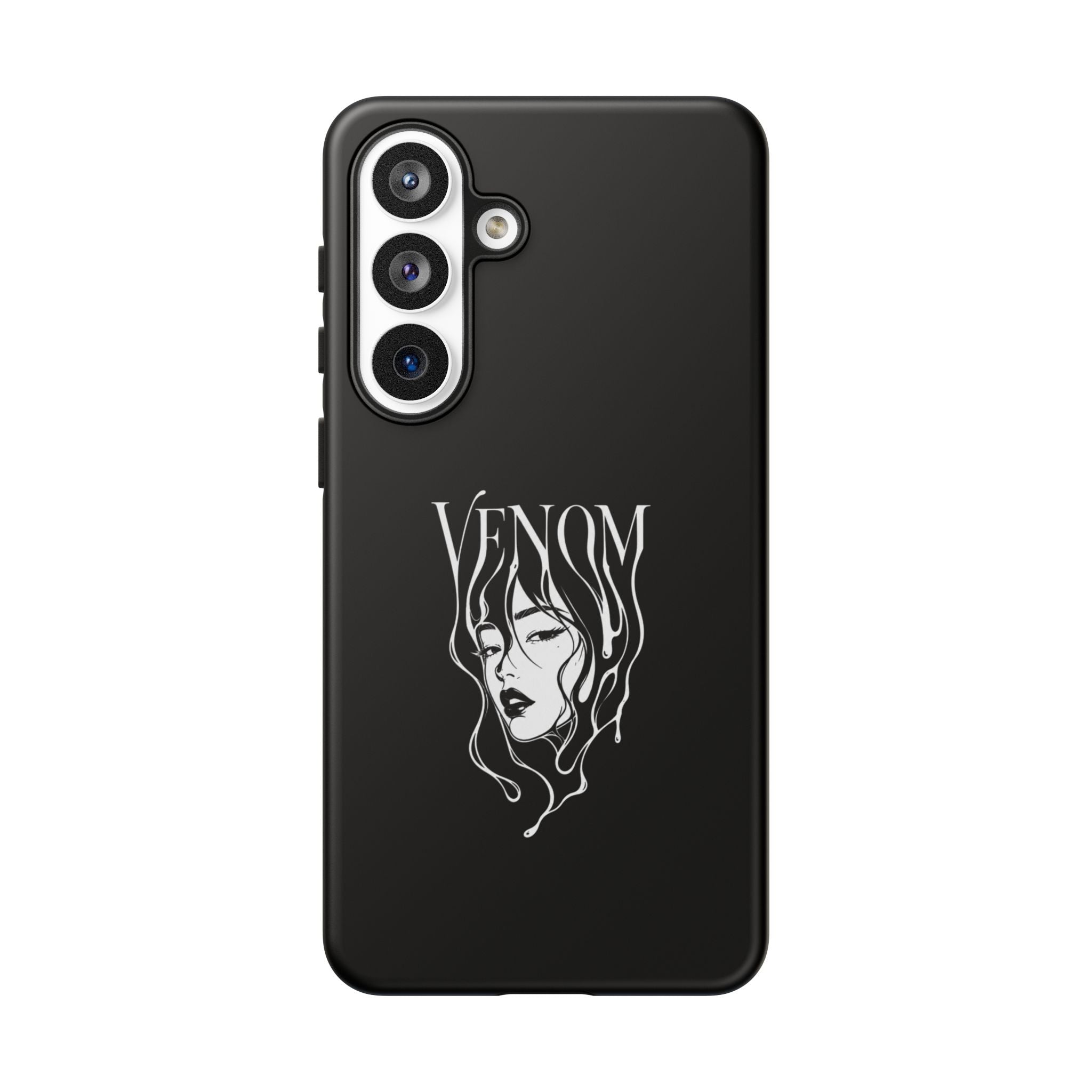 Venom Goth Phone Case — Black Protective Tough Case with Dark Femme Artwork