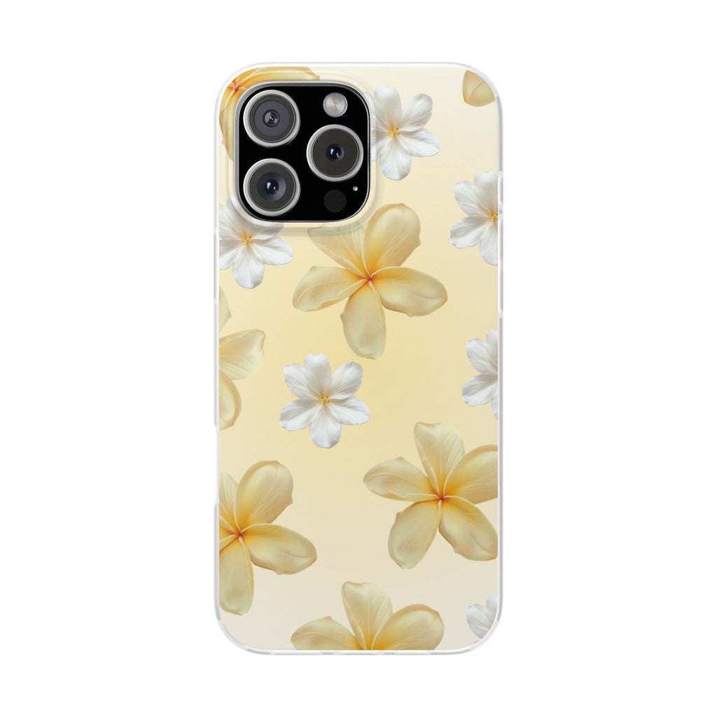 Plumeria Floral Phone Case — Yellow Tropical Flower Protective Case