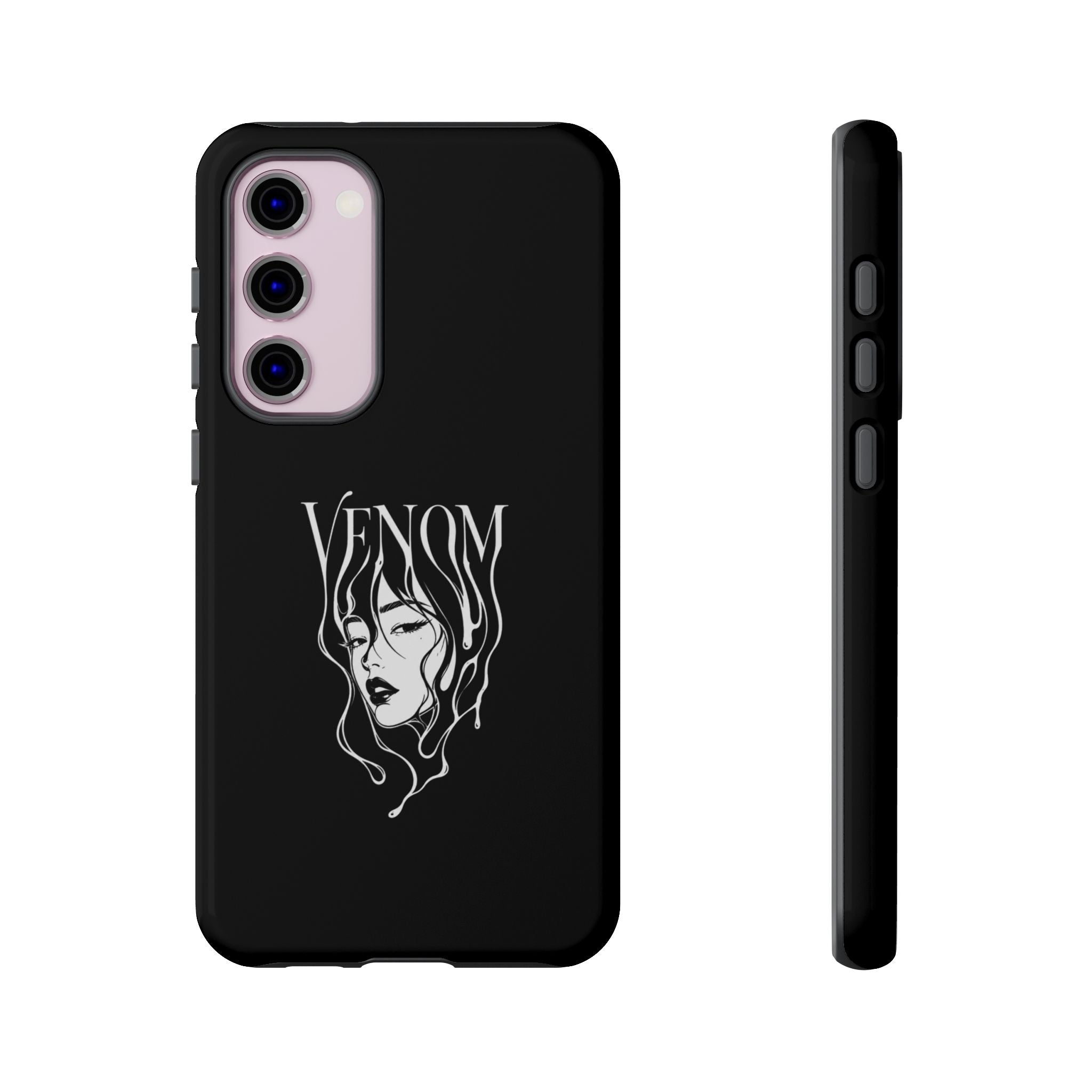 Venom Goth Phone Case — Black Protective Tough Case with Dark Femme Artwork